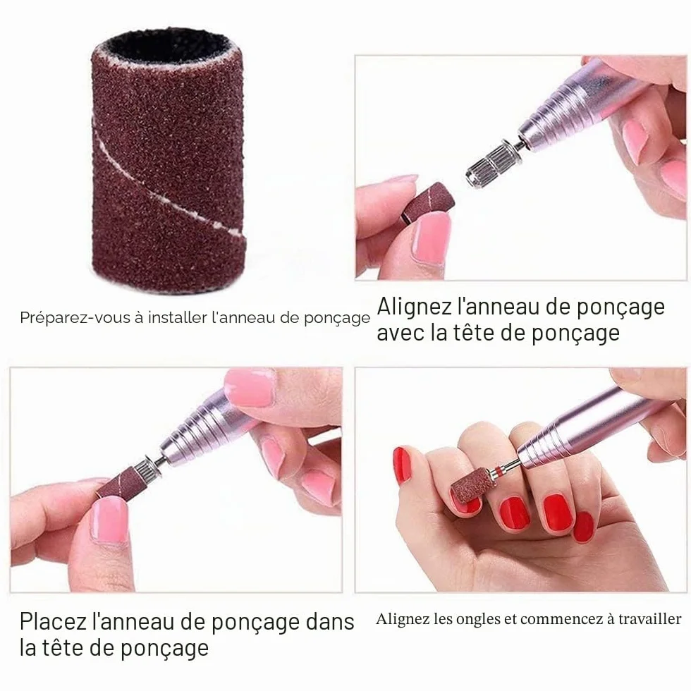 Tambour De Ponçage 287 Pièces avec Bandes de Ponçage 80/120/180 Grains pour Dremel Outils Rotatifs