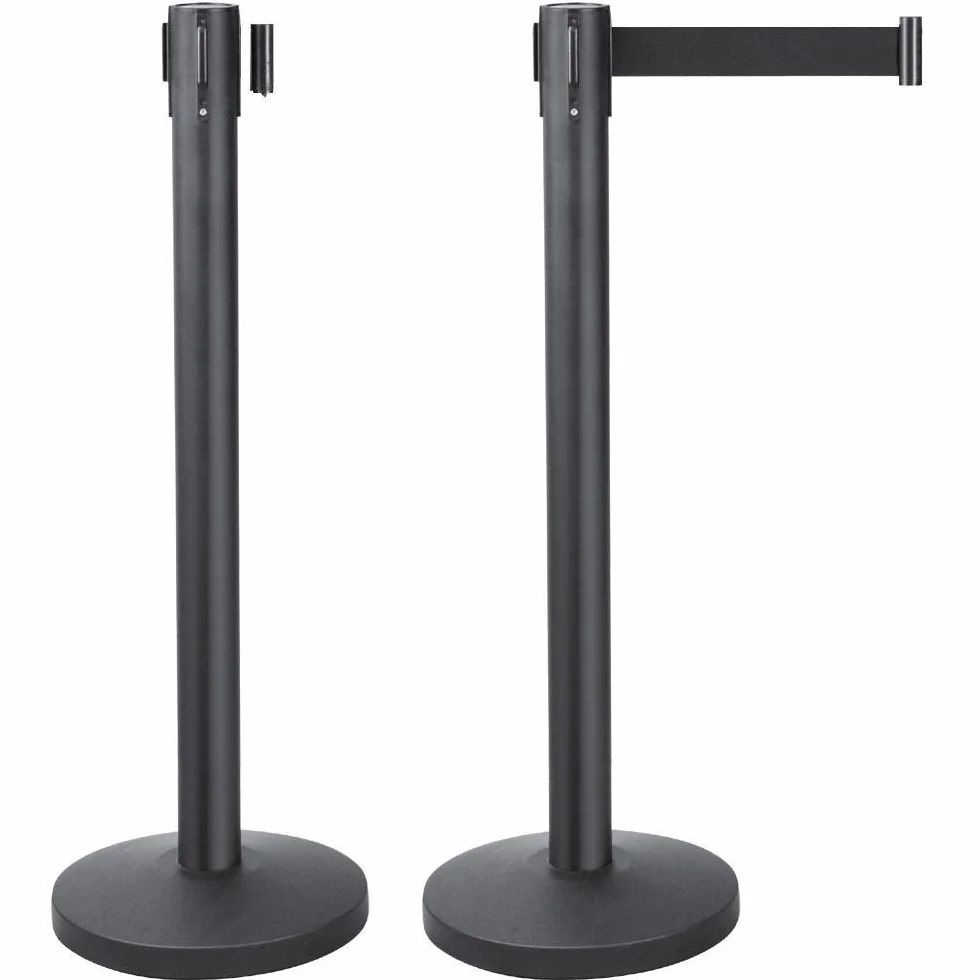 Yaheetech Barrière de Guidage Rétractable 6 Poteaux avec Corde 2M Système de Balisage