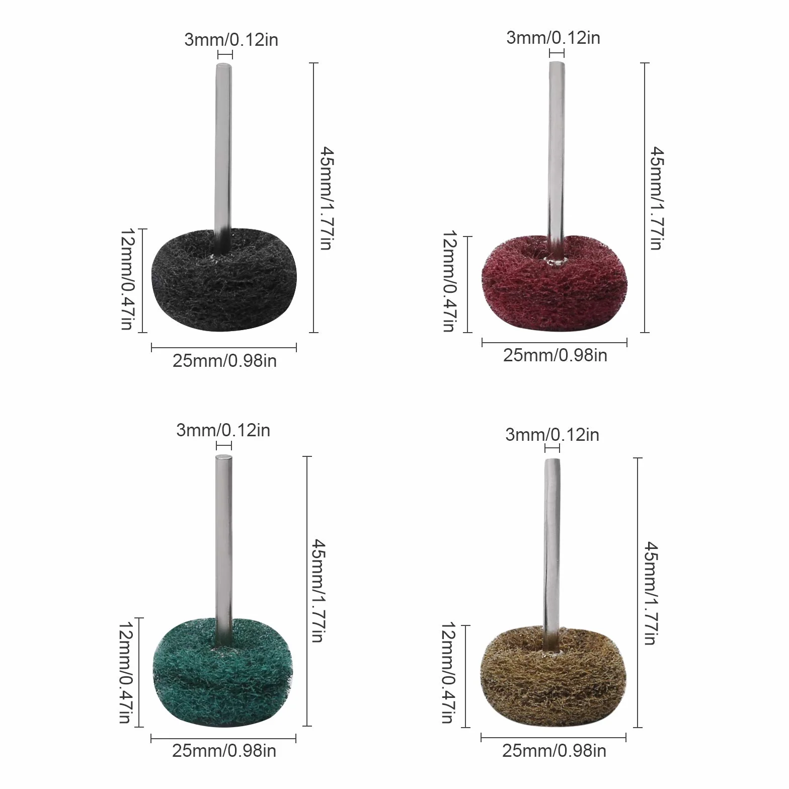 Lot de 48 disques à lamelles abrasifs Dremel pour outils rotatifs, roues de ponçage grains assortis 80/150/240/300