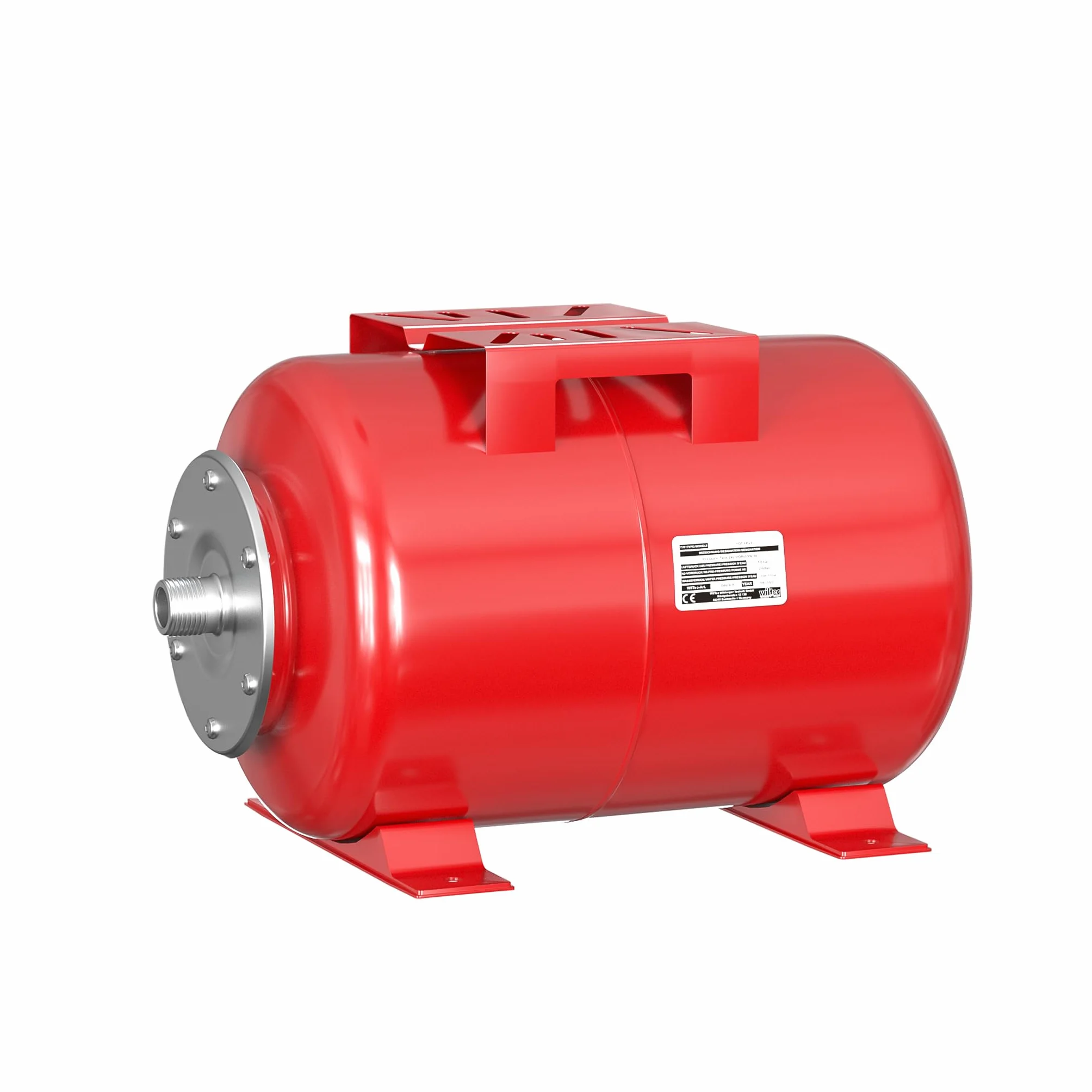 Wiltec Réservoir pression à vessie 24 Litres Acier horizontal Surpresseur eau domestique