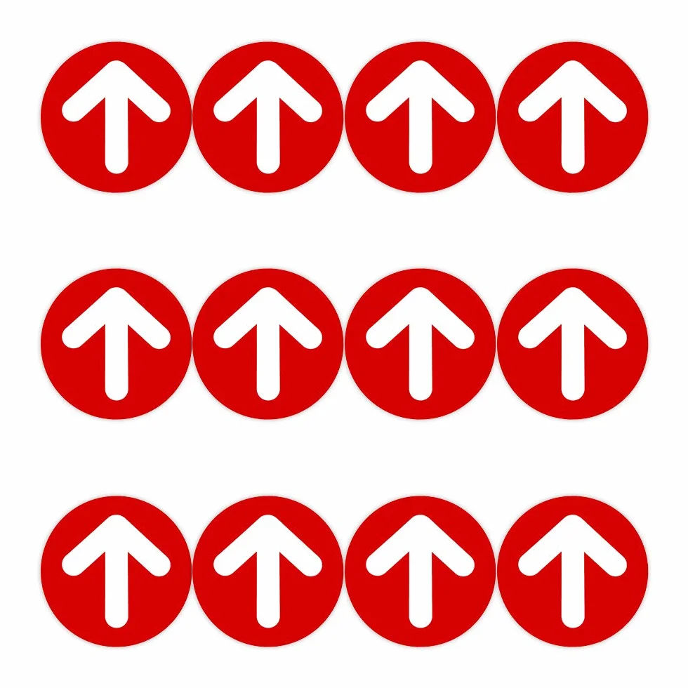 TAOPE 12 Pièces Autocollants de Sol Ronds Antidérapants 31 cm Signalisation Circulation Sécurité
