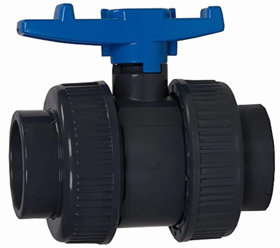 Aquaforte Vanne à Bille PVC Raccord Double Face Econo-Line 110 mm Noir/Bleu