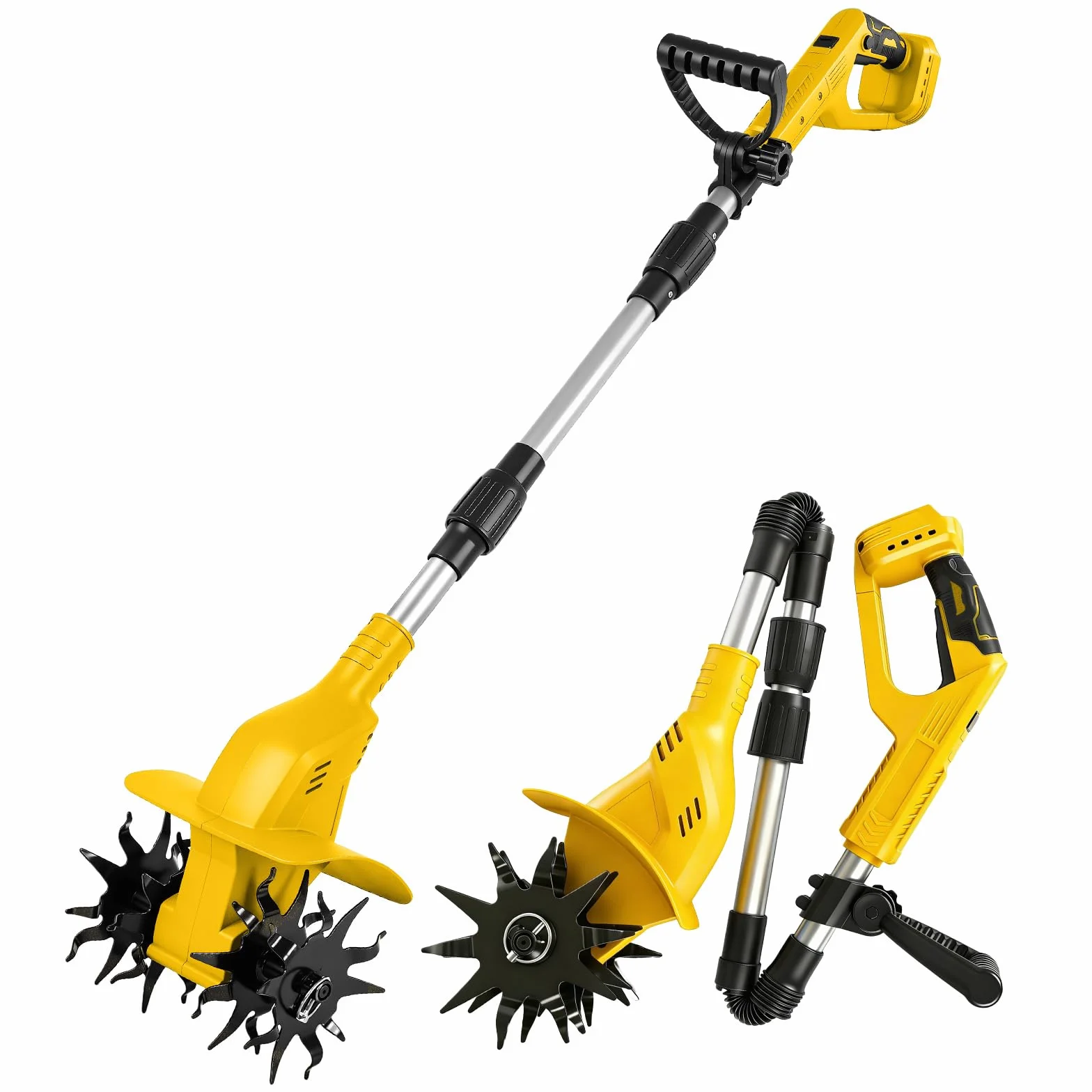 Motobineuse sans Fil Compatible Batterie Dewalt 20V, Motobineuse électrique 500W, Profondeur 20cm, Largeur 16cm, 360RPM sans balais Pliable, sans Batterie