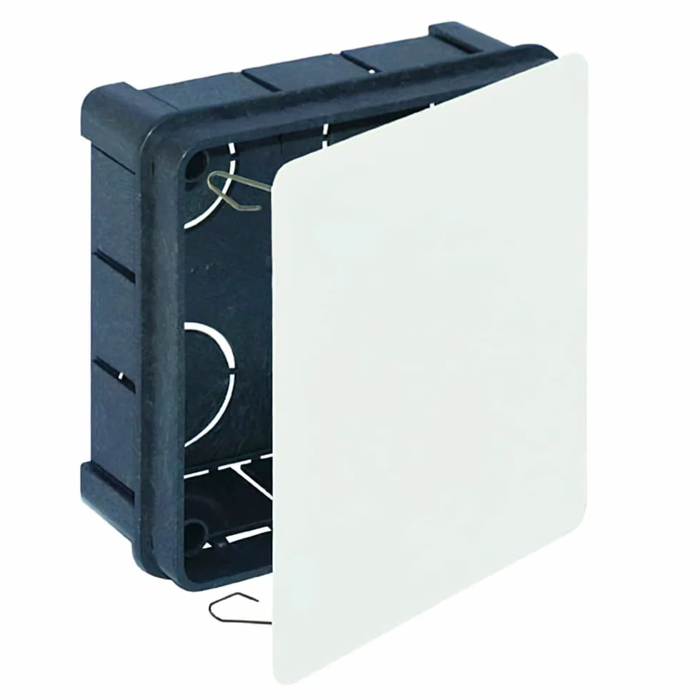 RASMACOR Boîte d'enregistrement encastrée 100 x 100 x 45 avec couvercle à griffes métalliques