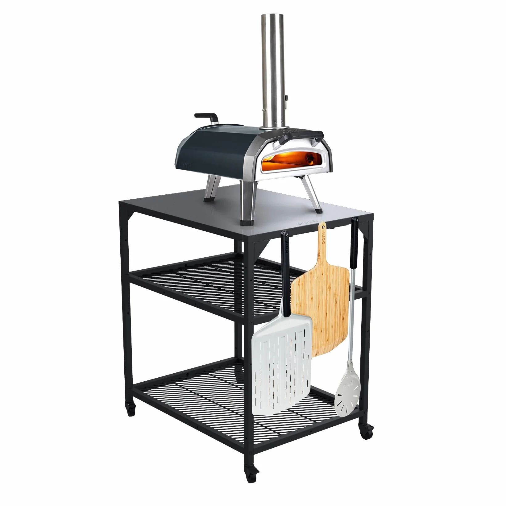 Ooni Medium table modulaire d'extérieur – Chariot de four à pizza de 31 x 23 x 35 In, en acier inoxydable pour grill et barbecue, table d'extérieur
