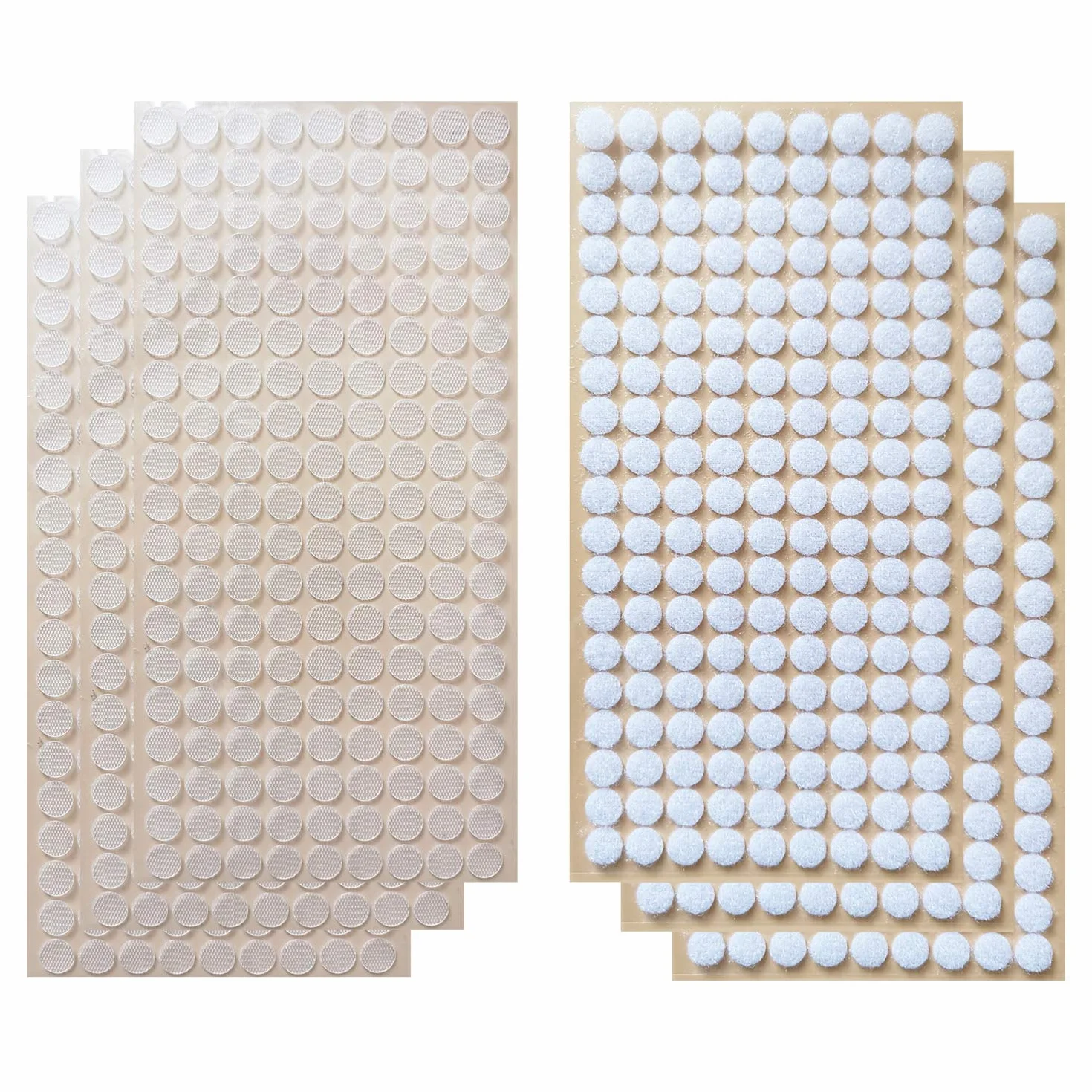 Autocollant Rond Transparent Mince Clair 10mm 504 Paires 1008 Capsules Crochets Boucles Auto-adhésifs Points Arrière