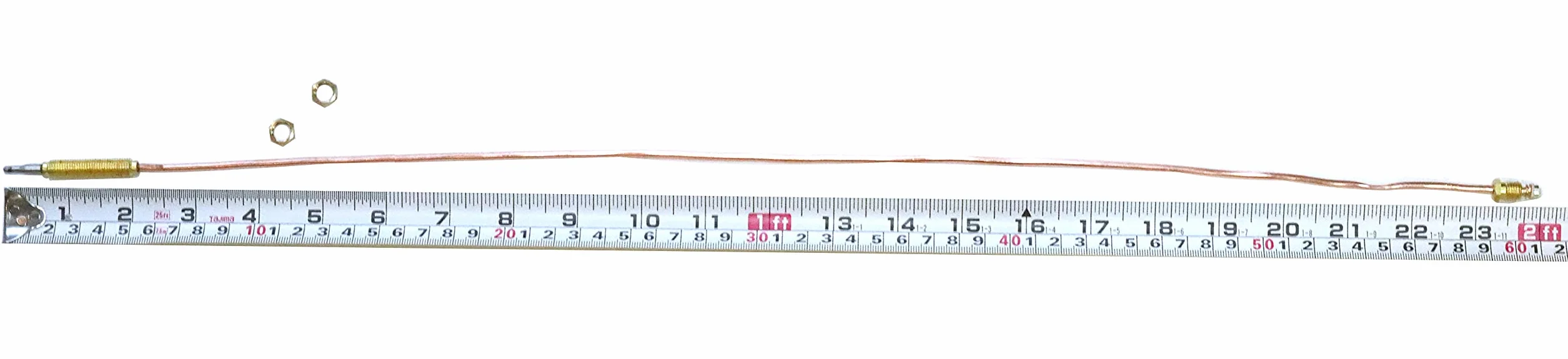 Terre étoile à gaz universel thermocouple 0.6 metres de long utilisé sur grille pour barbecue ou Foyer Chauffage ou chauffage de l'eau à gaz M8 x 1 Écrou d'extrémité et tête à bout