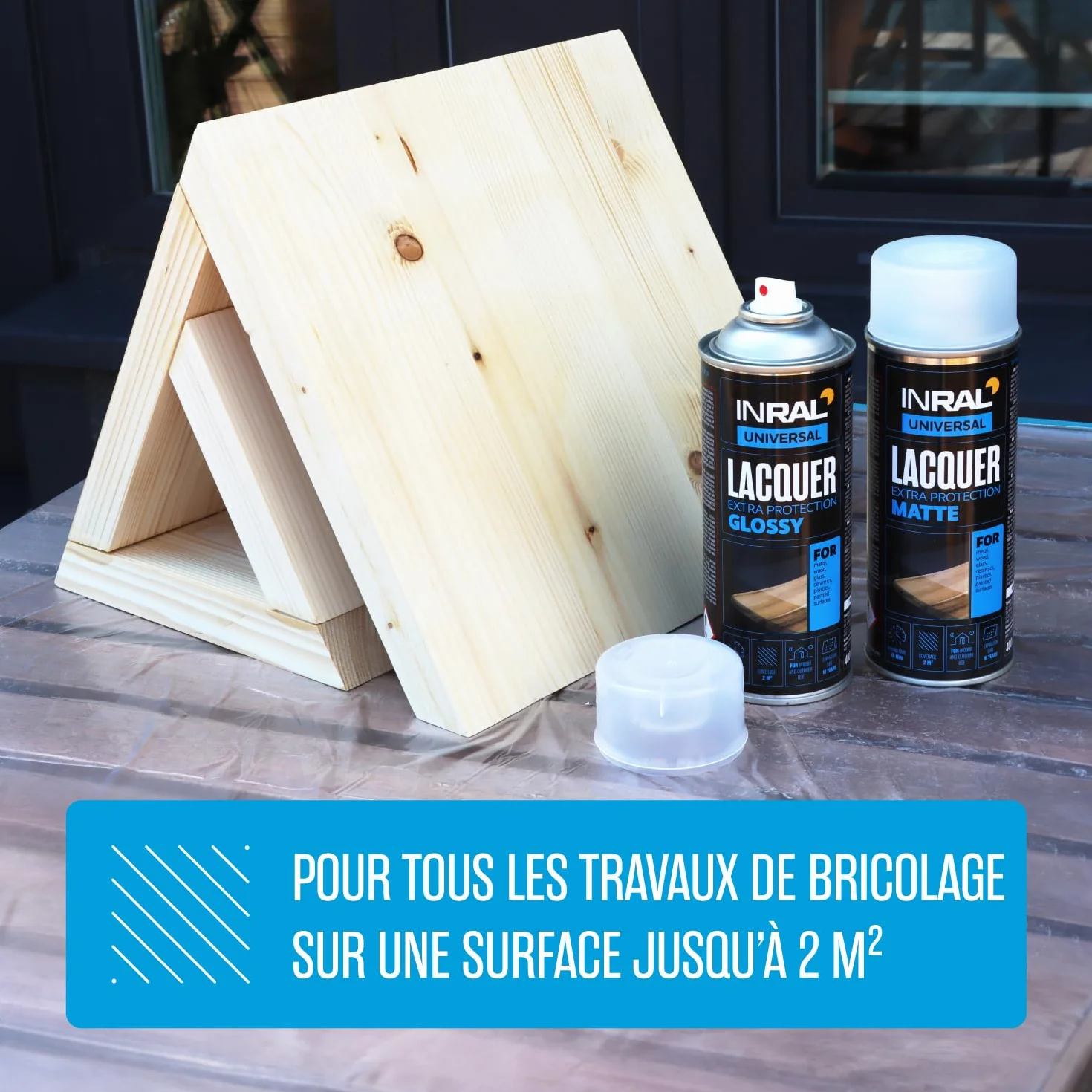 Vernis acrylique en spray transparent satiné résistant à l'eau chaleur rayures UV