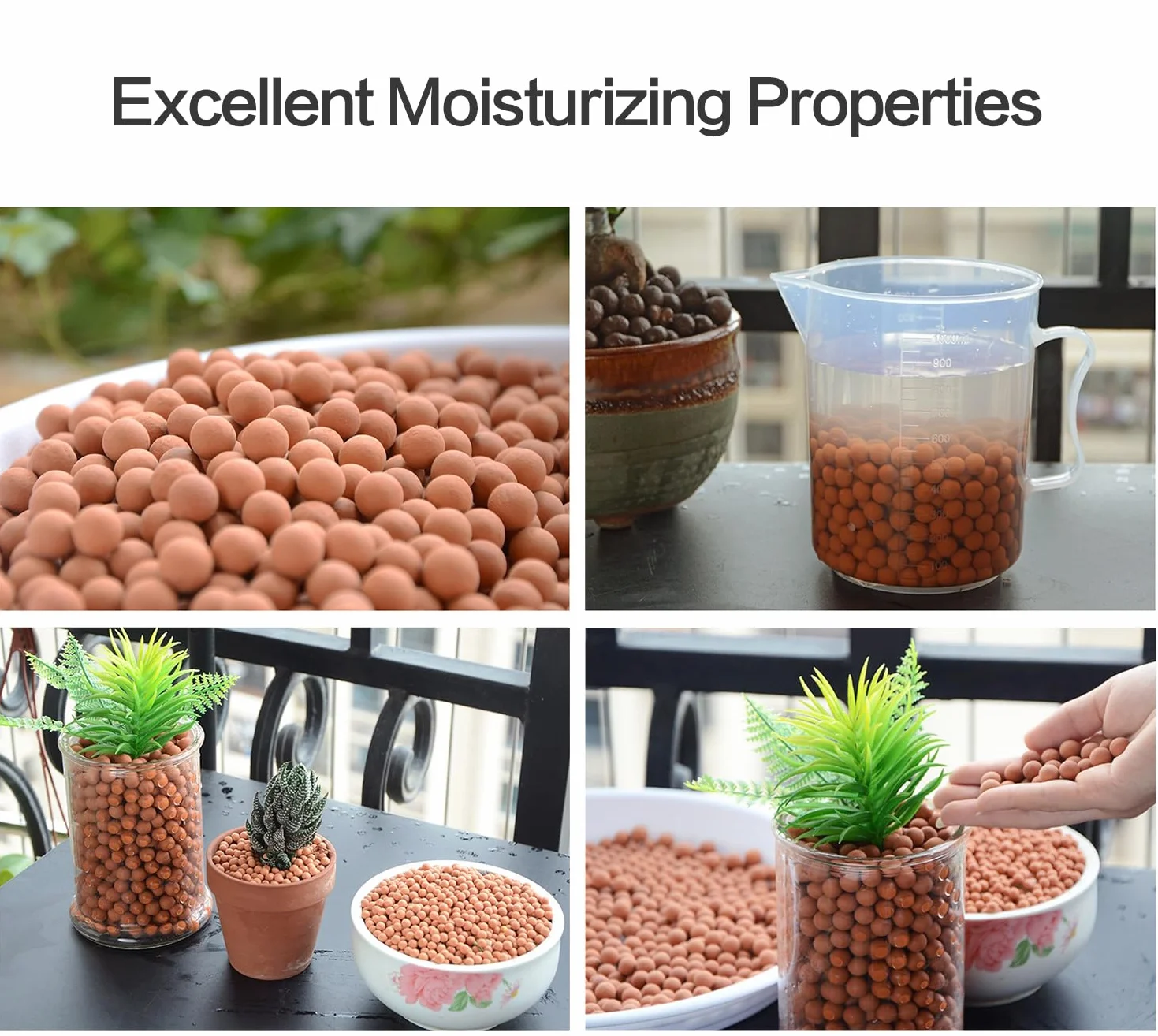 1,9 LB Argile Cailloux Roches, 3-4mm Jardinage céramsite, orchidée hydroponique substrat de Culture, Boules de céramsite Plante horticole Top-Dressing aquaponie décorative, Culture