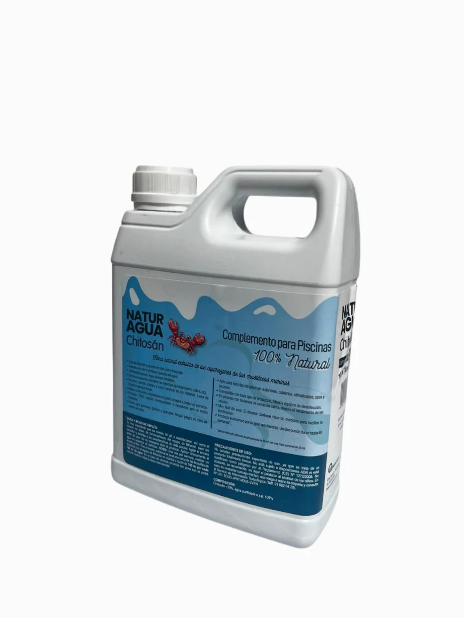 Floculant naturel piscine 5 l avec chitosan, clarifiant biodégradable, élimine la turbidité et les déchets organiques, eau cristalline sans produits chimiques, améliore la filtration