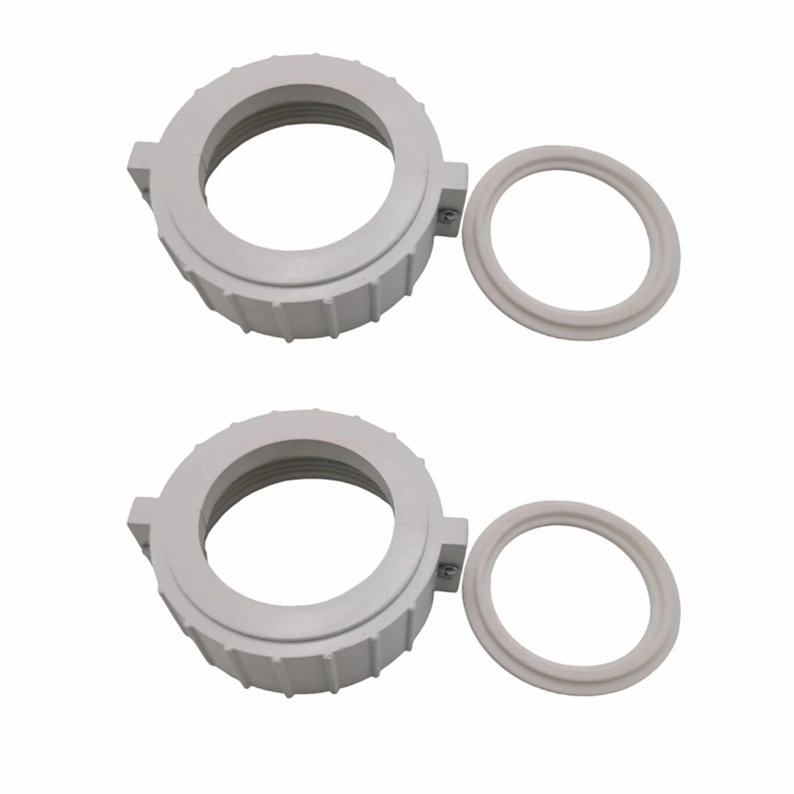 Lot de 2 écrous fendus et joints toriques pour radiateurs spa, raccords ABS de 5,8 cm ID compatibles avec Balboa HydroQuip (2 pièces, blanc)