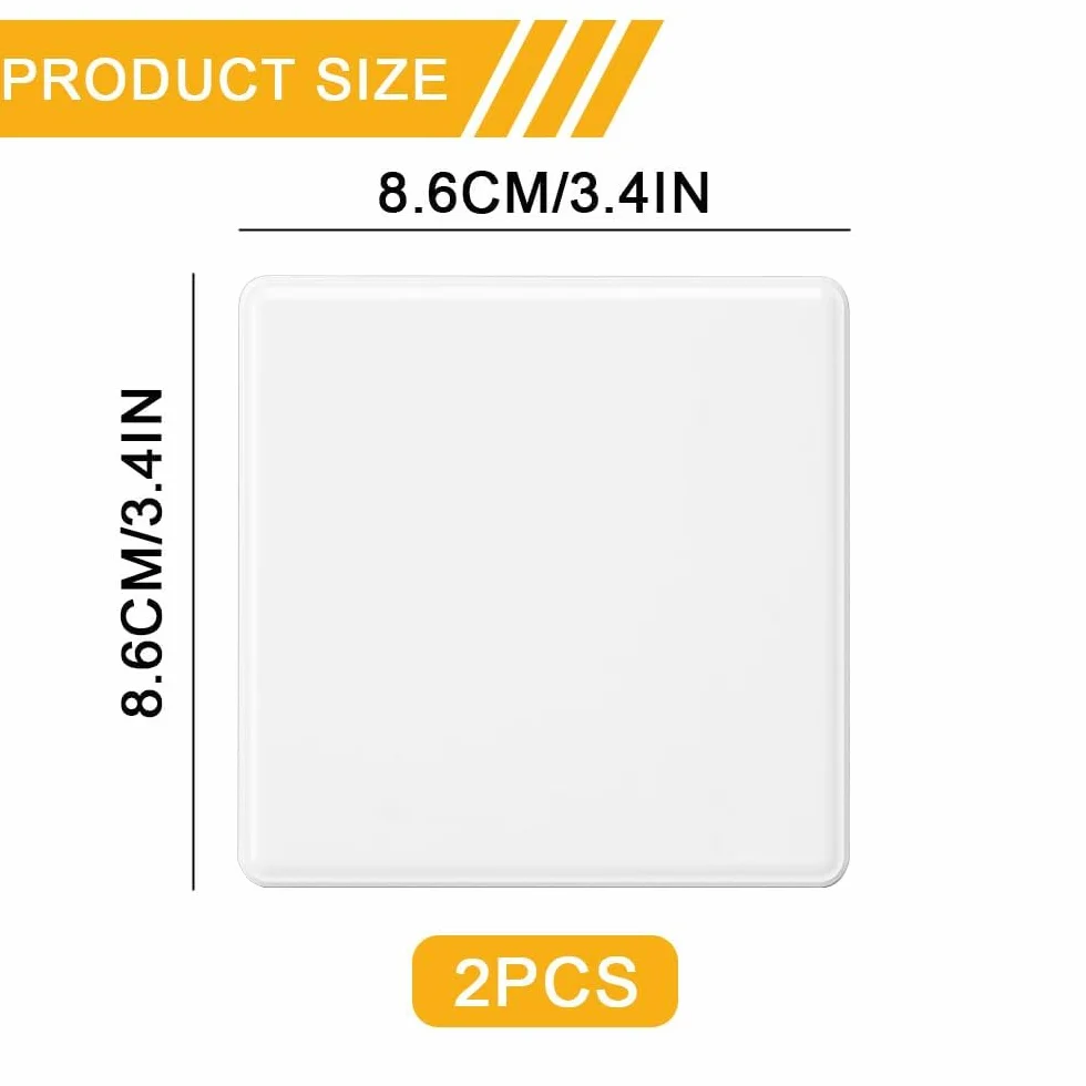 Plaques Murales Vierges 8.6 x 8.6 cm Cache Prise Murale Double Blanc