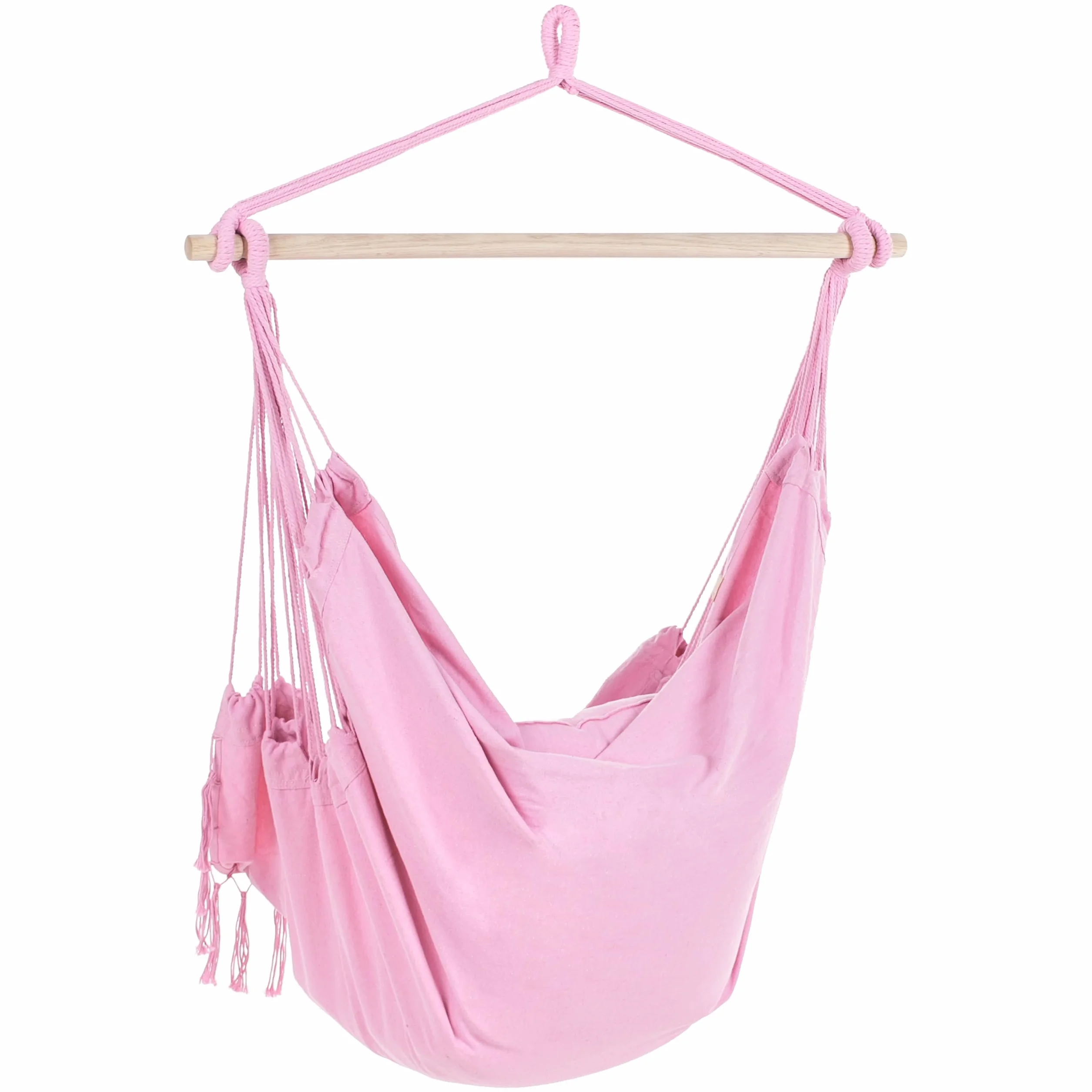 Bonea Chaise Balançoire Hamac Suspendue Rose Coton