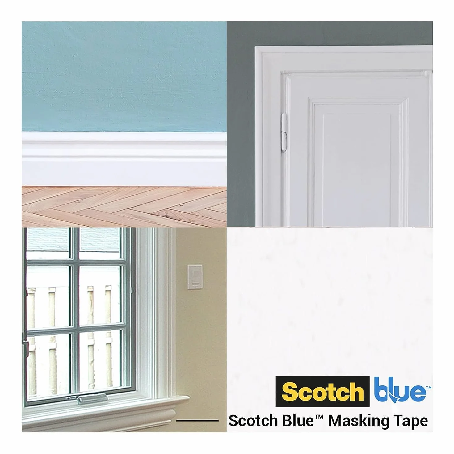 ScotchBlue Ruban de Masquage Multi-Surfaces 36 mm x 41 m 4 Rouleaux Adhésif Peinture Intérieur Extérieur 70% PEFC