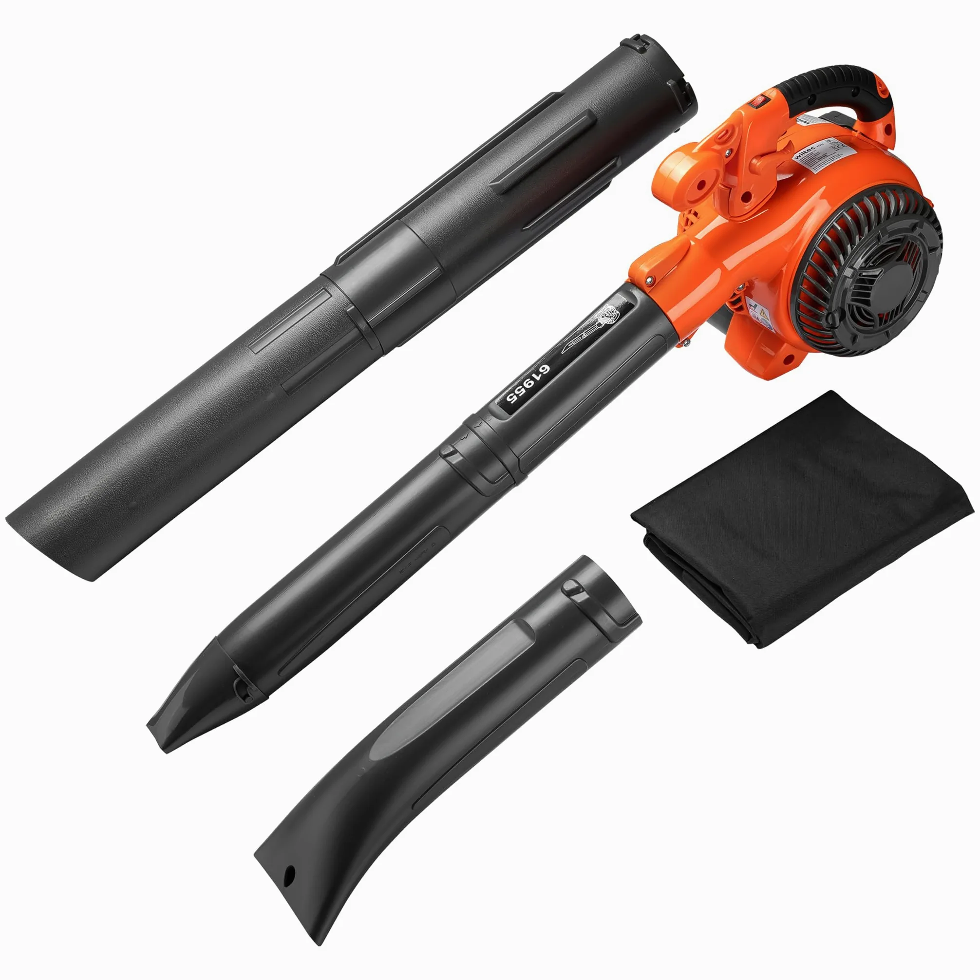 Wiltec Outil Multifonction 3 en 1 – 580 x 290 x 390 mm – Essence 0,5 l – 0,75 KW 1 CV – Sac collecteur 50 l – Aspirateur Souffleur de Feuilles mortes & Broyeur végétaux – Jardinage
