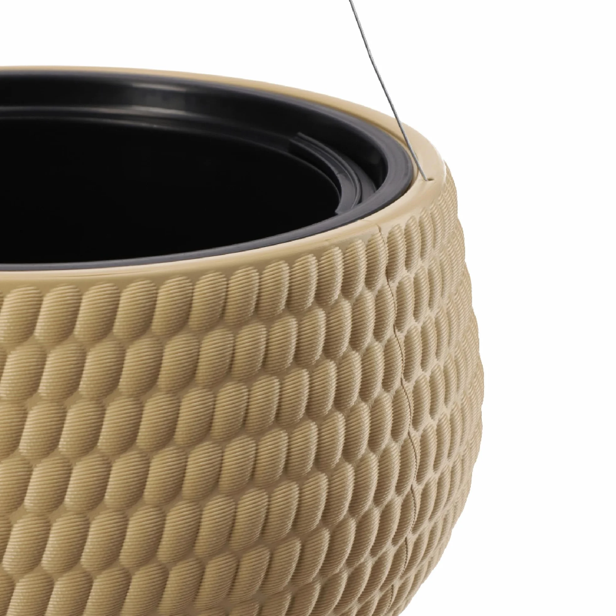 KADAX Pot Suspendu 32 cm Beige avec Chaîne et Crochet pour Plantes Grimpantes