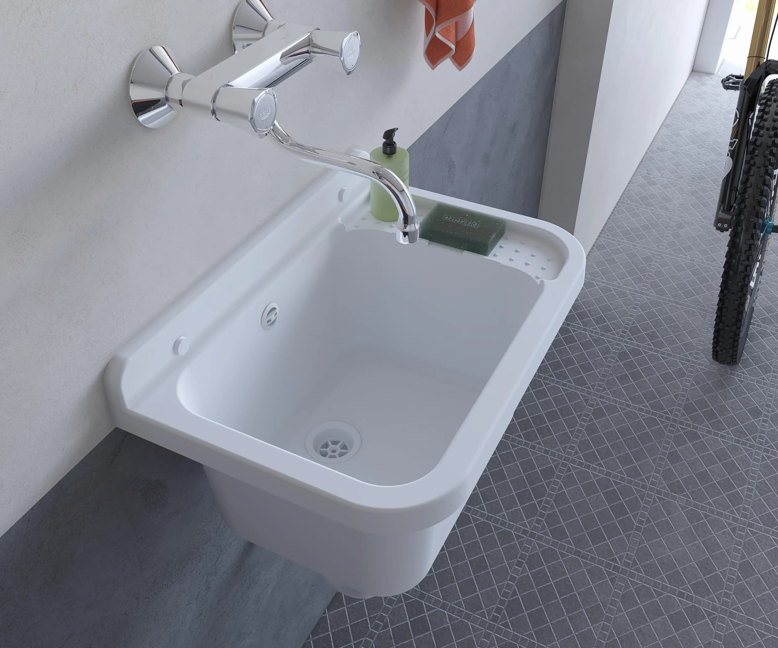 Pilozzo Résine PP 60 x 34 cm de la paroi de lavage Negrari-2060