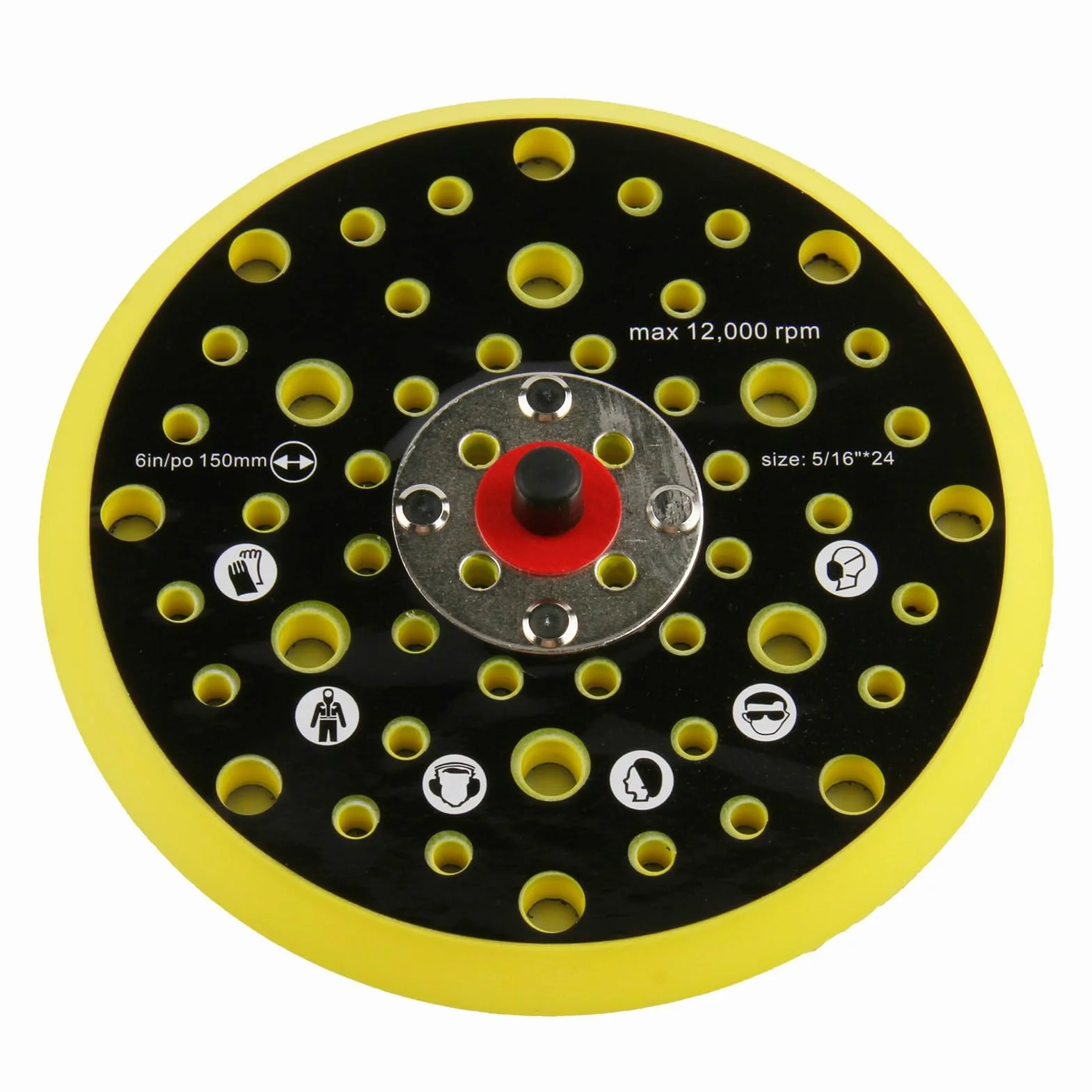 Plateau Ponceuse 52 Trous 150mm pour Mirka CEROS DEROS Filetage 5/16 pouces Patin de Ponçage