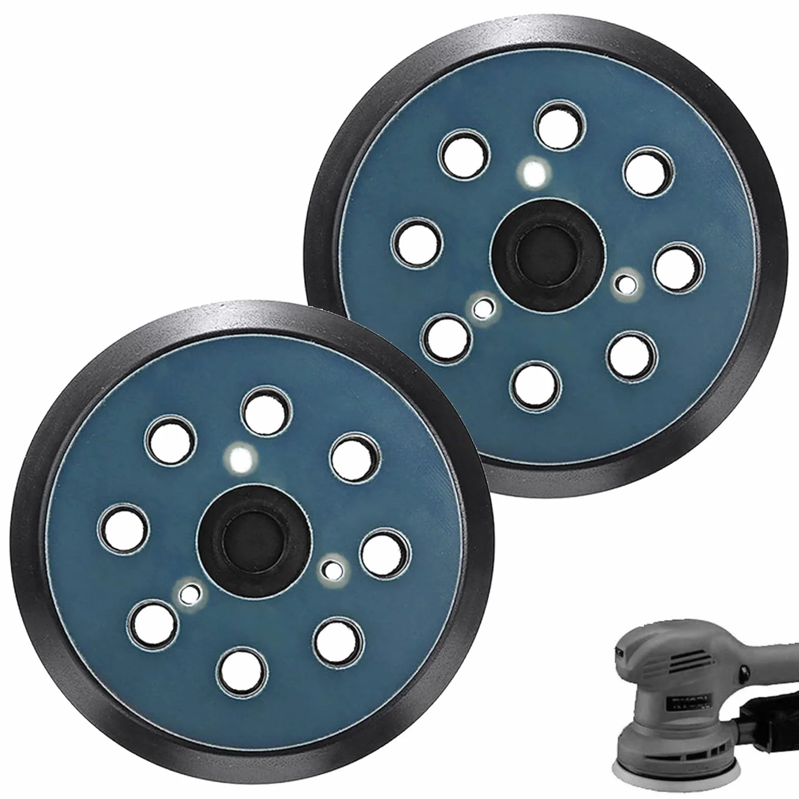 Makita 125mm Plateau Ponceuse 8 trous BO 5010 5030 5031 5041 DeWalt DW420 DW421 Porter Cable 390 382 343 2Pcs
