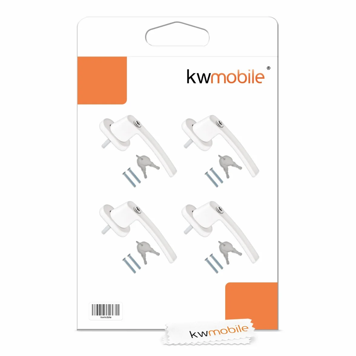 kwmobile Poignée de fenêtre verrouillable aluminium blanc RAL 9016 Longueur tige 35 mm Sécurité enfant