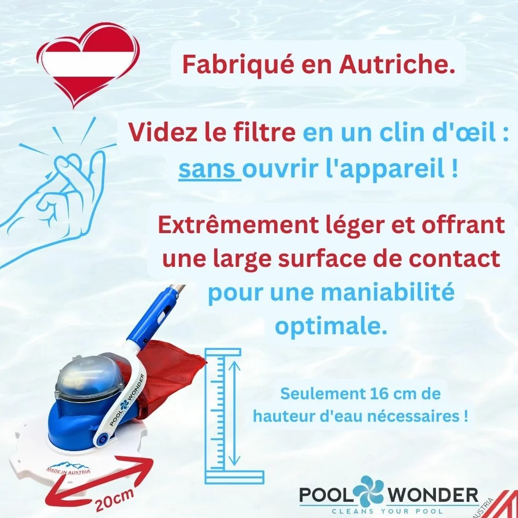 Poolwonder Marvelix Aspirateur de Piscine sans Fil – Fabriqué en Autriche