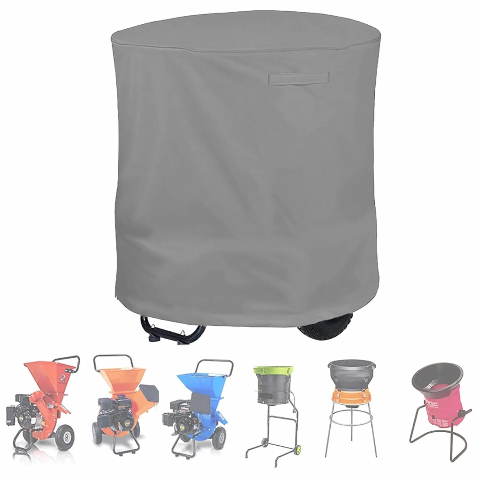 Housse imperméable et résistante pour broyeur de bois - Protection extérieure contre les intempéries - Pour broyeur de feuilles électrique sans lames - Gris