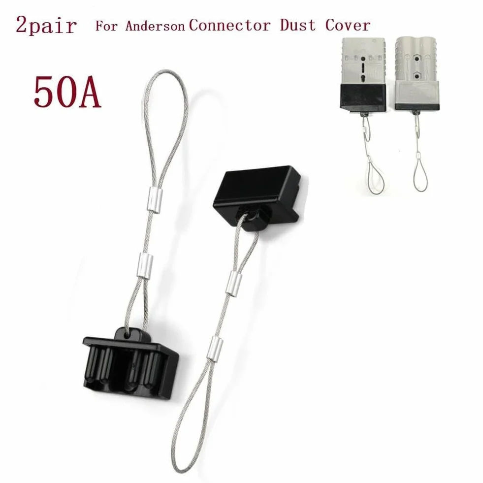 Lot de 4 cache-poussière pour prise de batterie 50 A Anderson - Capuchon de protection en PVC ignifuge