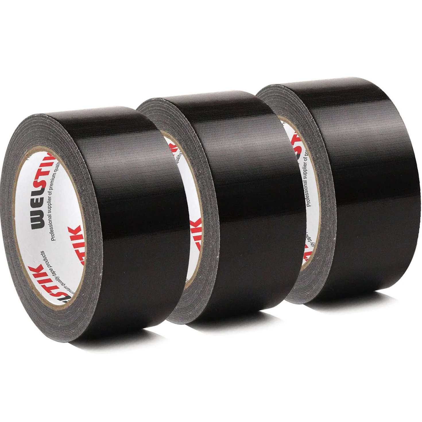 WELSTIK Ruban adhésif imperméable 48 mm x 27 m noir 3 pièces
