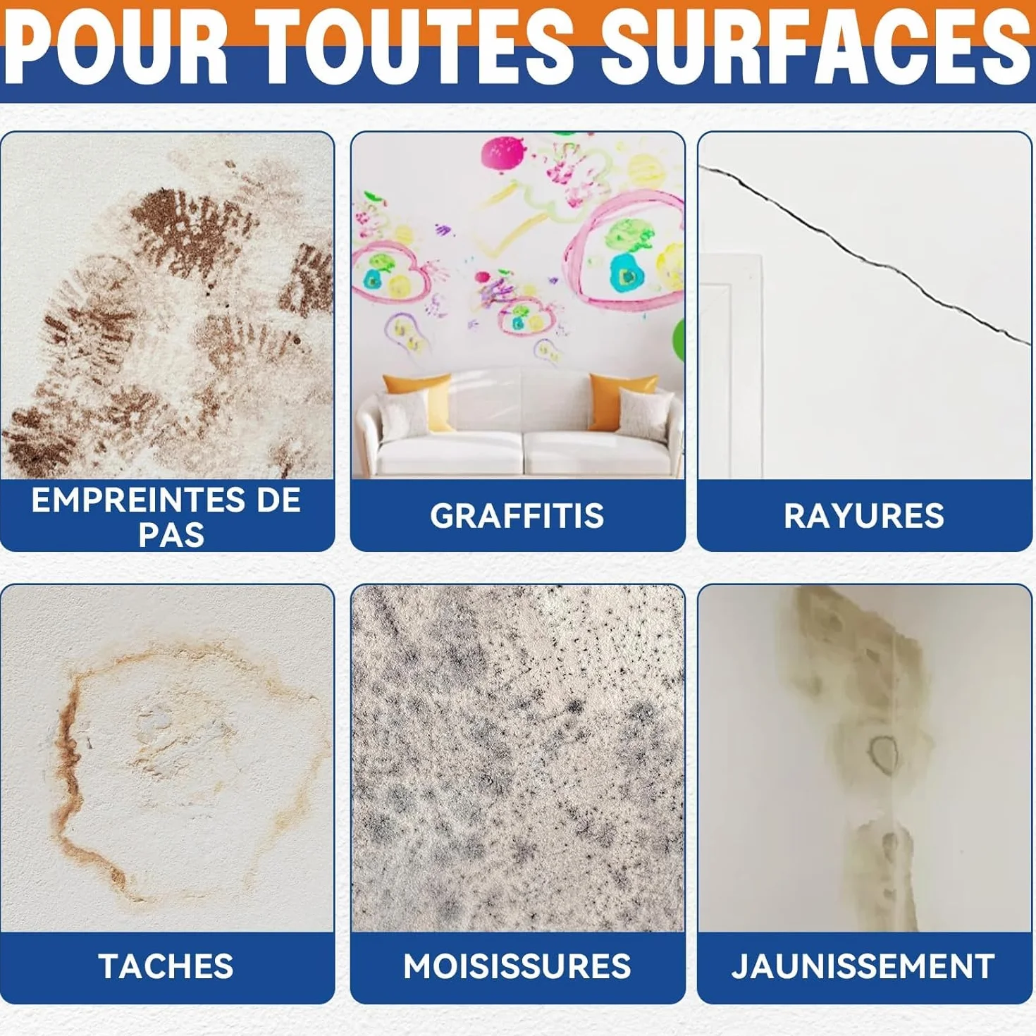 Peinture Blanche Mur et Plafond à Base d'Eau Séchage Rapide 100ml