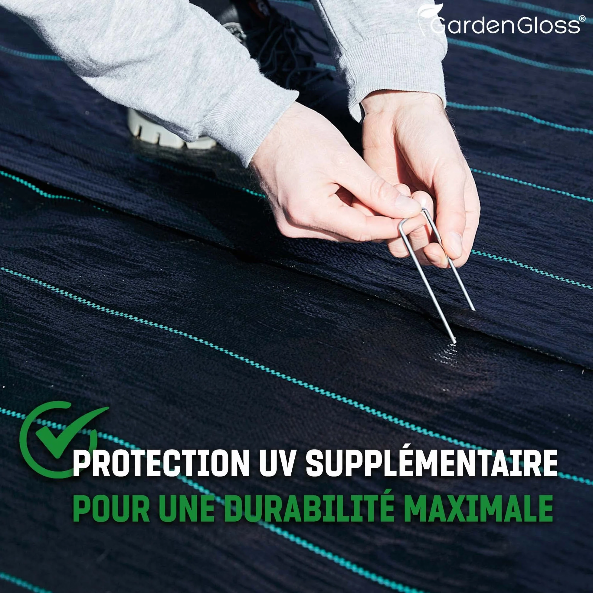 GardenGloss Toile de Paillage Anti Mauvaises Herbes 100 g/m² 50m x 1m Géotextile Indéchirable