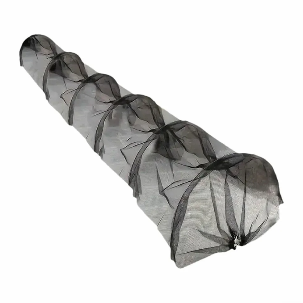 Tunnel de plantation en maille noire agricole 300 x 45 x 45 cm avec housse en plastique pour potager et protéger contre le gel Serre Mini tunnel avec tiges de support en métal Installation facile