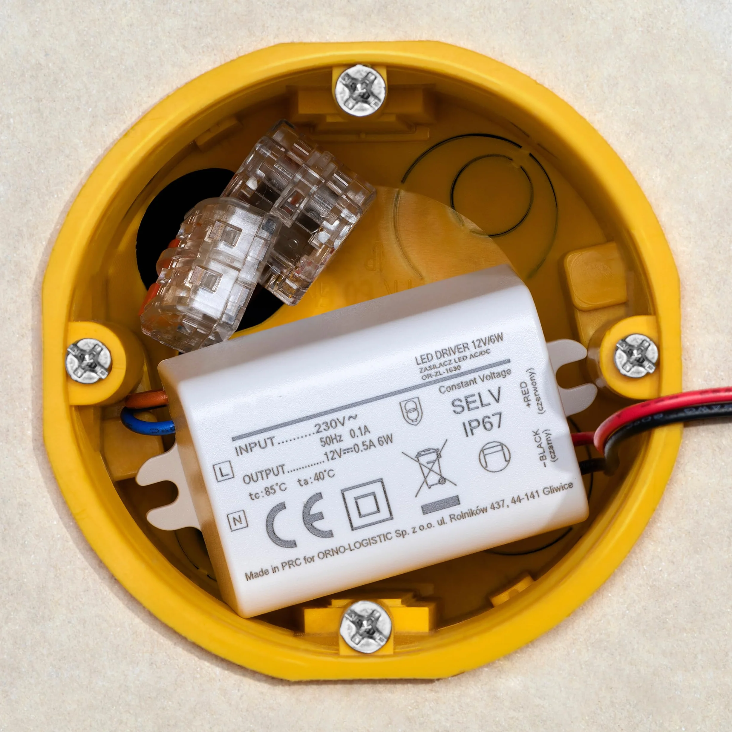 Transformateur LED 220V 12V 6W IP67 Mini Alimentation Encastrable