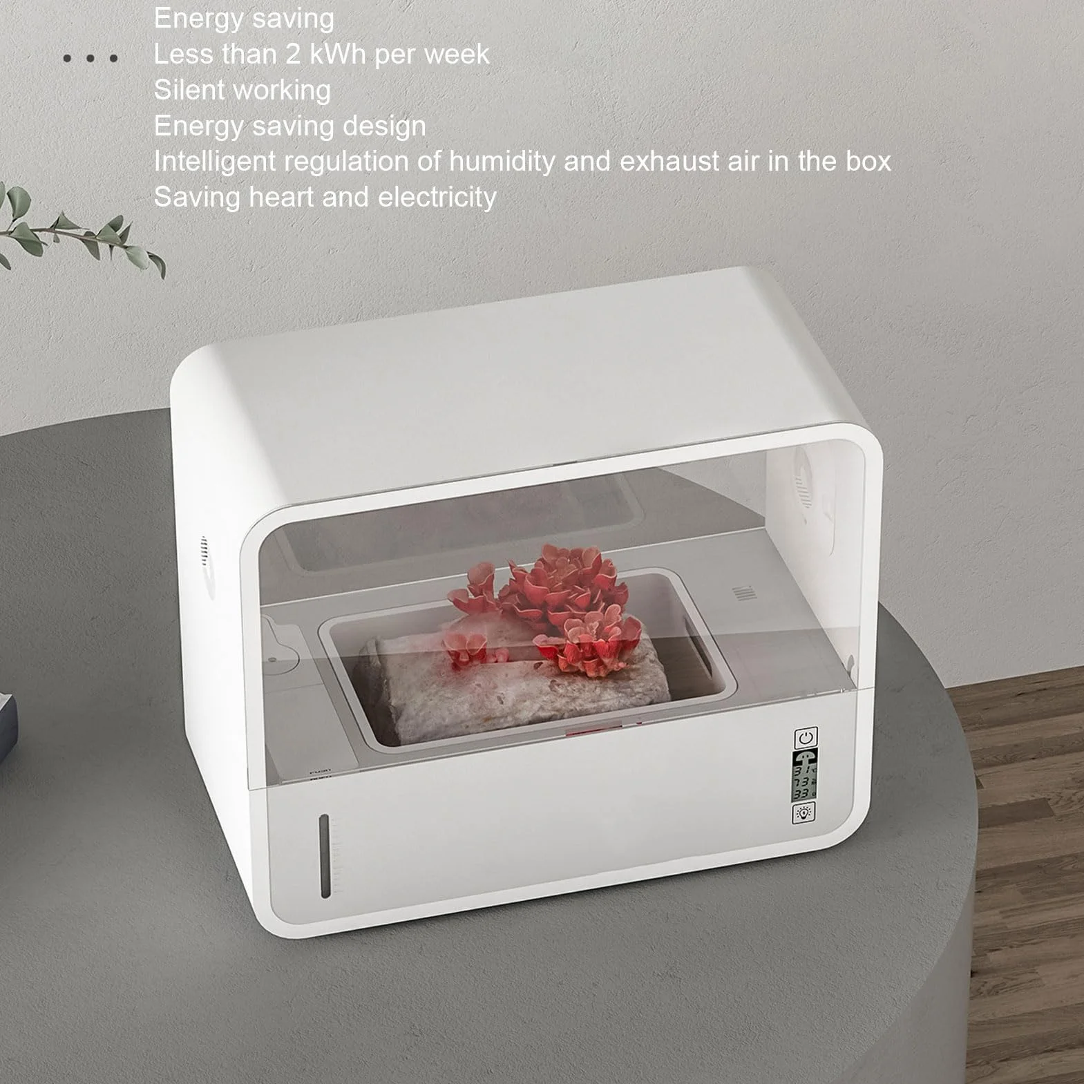 Naroote Tente de Culture de Champignons, Kit Monotub Intelligent avec Réglage Automatique de l'Humidité, Lumière de Croissance et Affichage de la Température