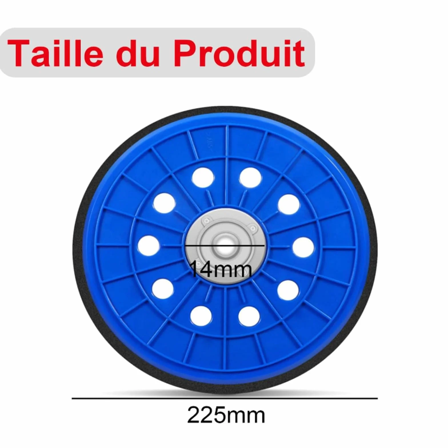 Disque Poncage 225 mm 10 Trous M14 pour Ponceuse Girafe DWS225BT DC R Scheppach DS 200 210 900 920 930