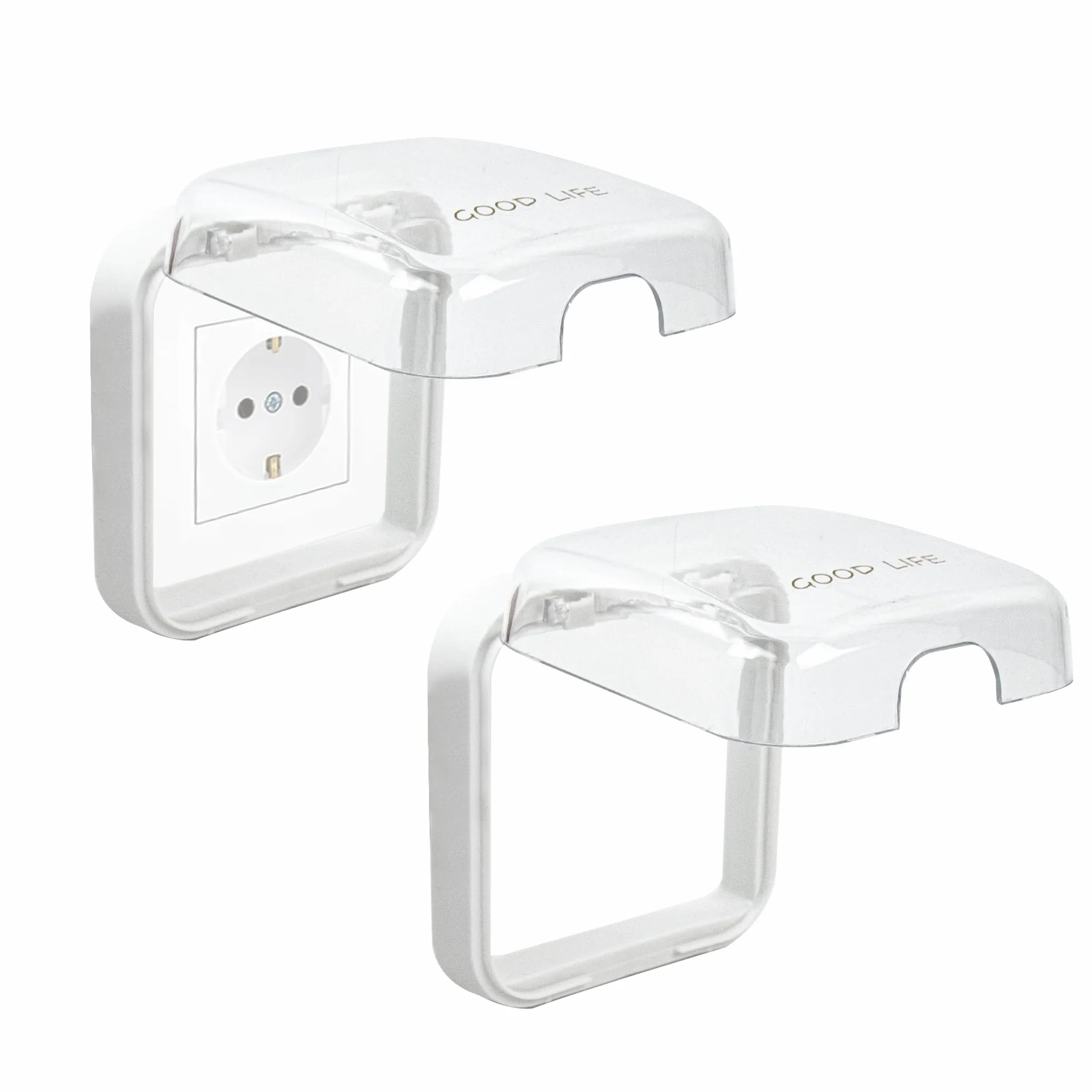 Cache Interrupteur Mural Étanche 2 Pièces Type 86 Plastique Transparent pour Salle de Bain Cuisine Extérieur