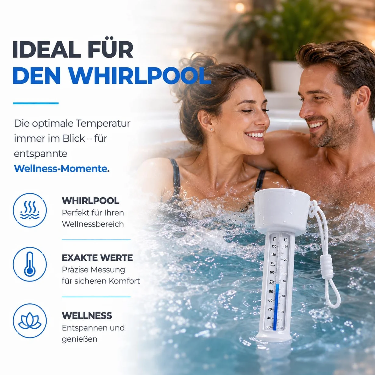 Thermomètre flottant pour piscine - Mesure précise