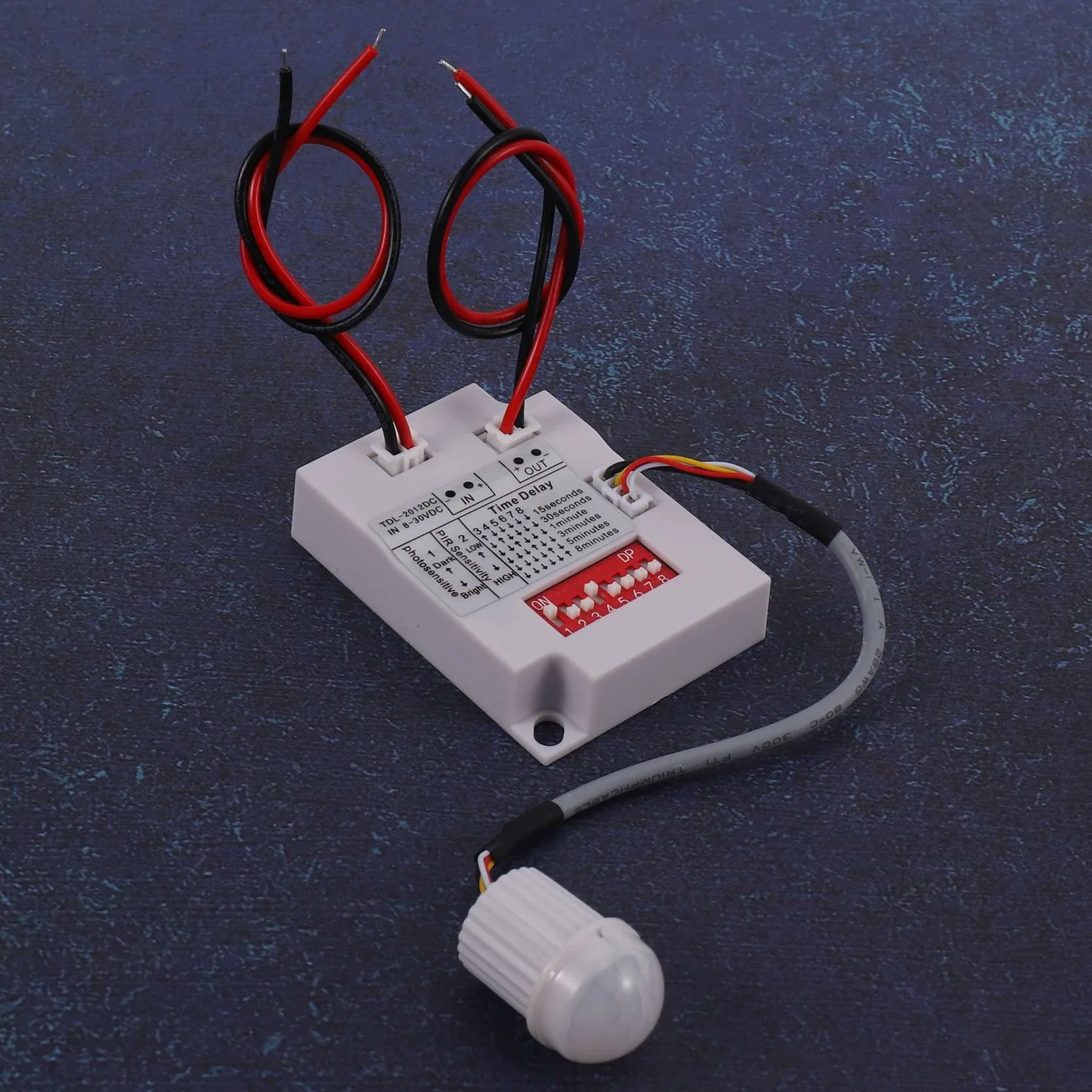 Jevina Interrupteur à capteur de mouvement PIR 12 V 24 V infrarouge à induction avec minuterie