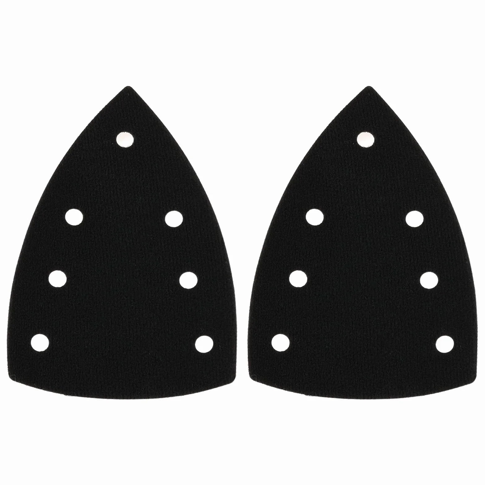 Lot de 2 patins de ponçage triangulaires auto-adhésifs compatibles Bosch 100 x 150 x 150 mm 7 trous