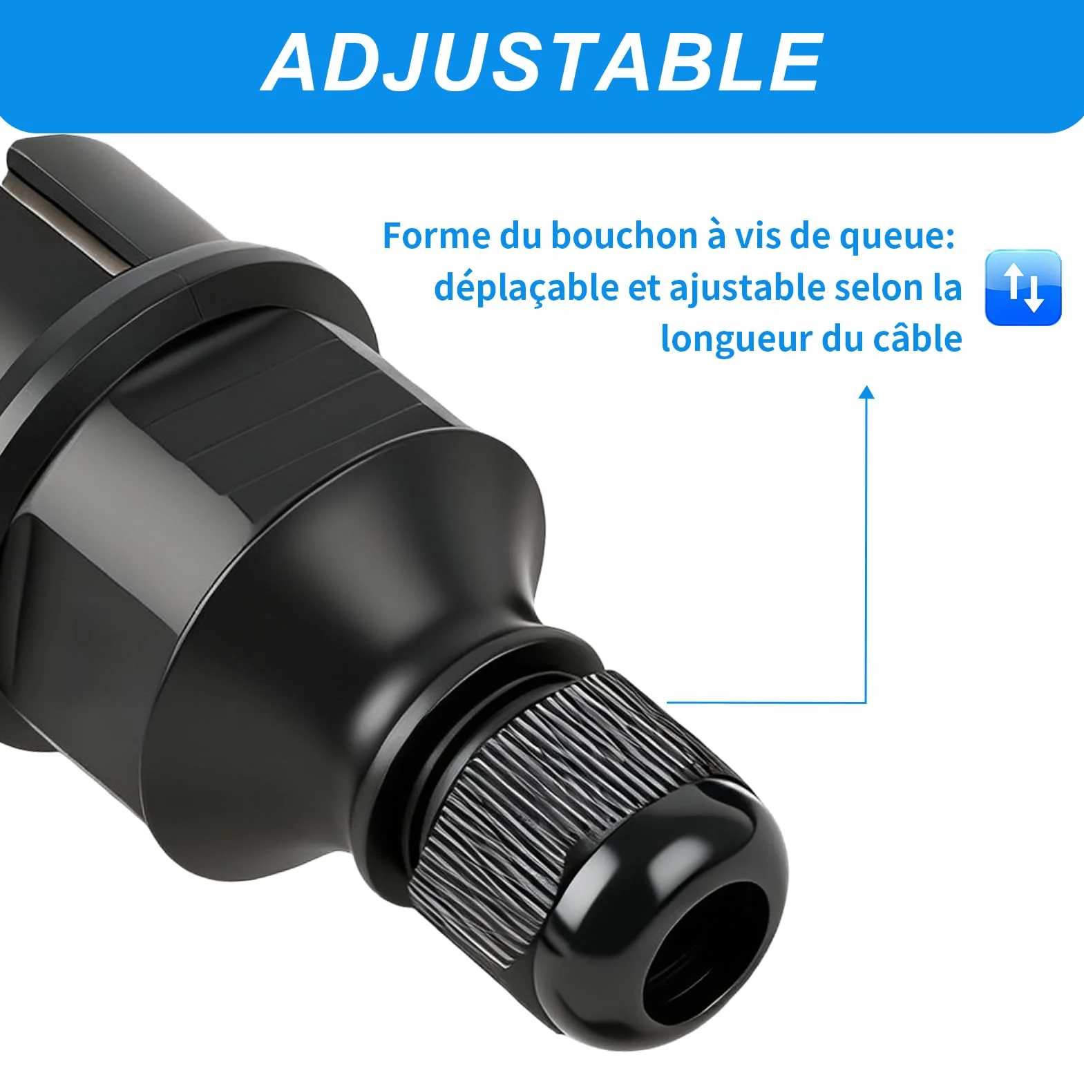 Fiches Mâles 250V 16A Prise Électrique Mâle de Sécurité avec Protection Connecteur Câbles d'Alimentation
