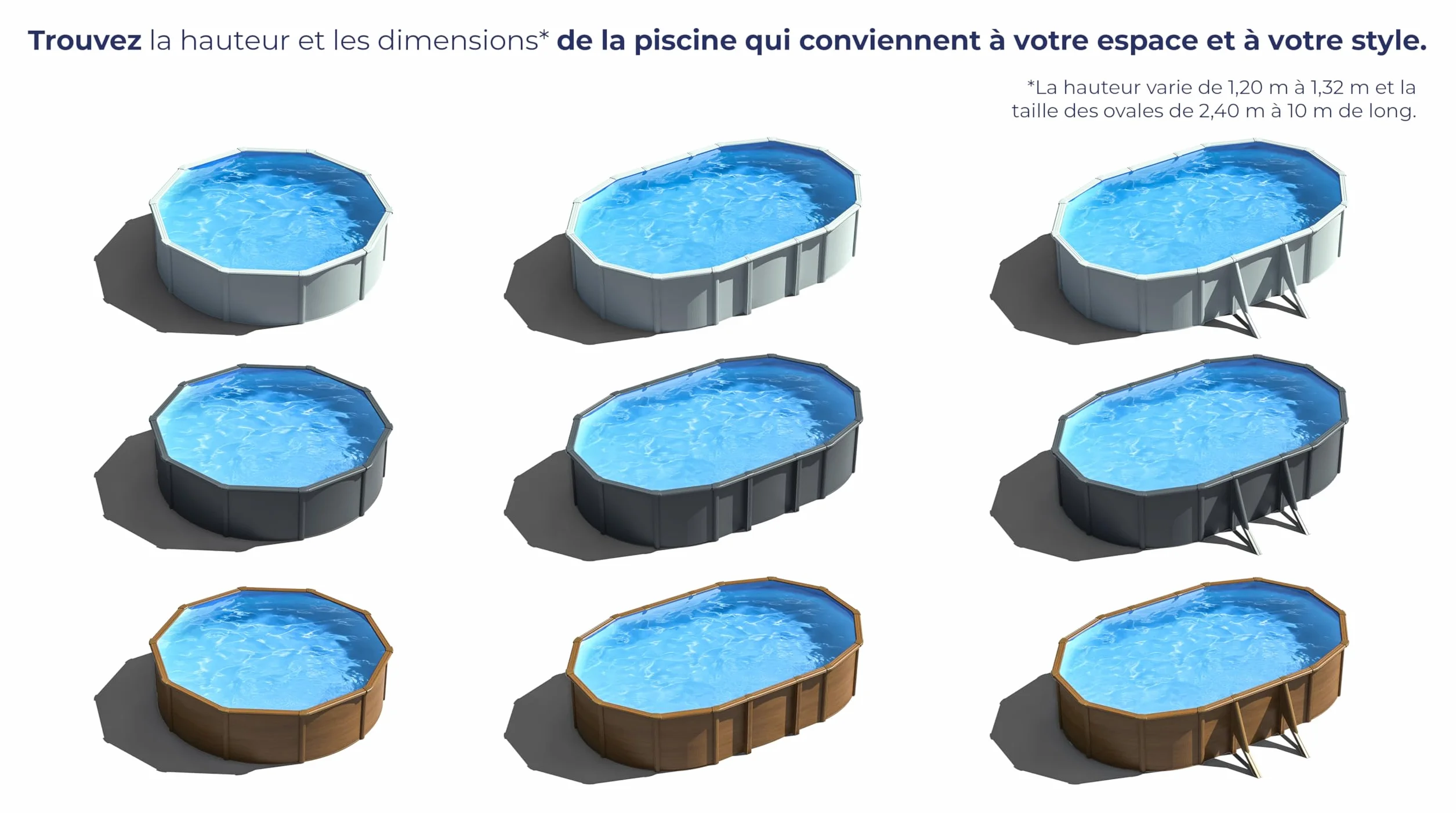Piscine Hors-Sol Ovale Acier 500x300x120cm Bora Bora GRE KITPROV503