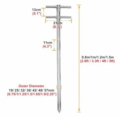Sonde d'échantillonnage en acier inoxydable, sonde d'échantillonnage, outil d'échantillonnage de poudre et de grain,