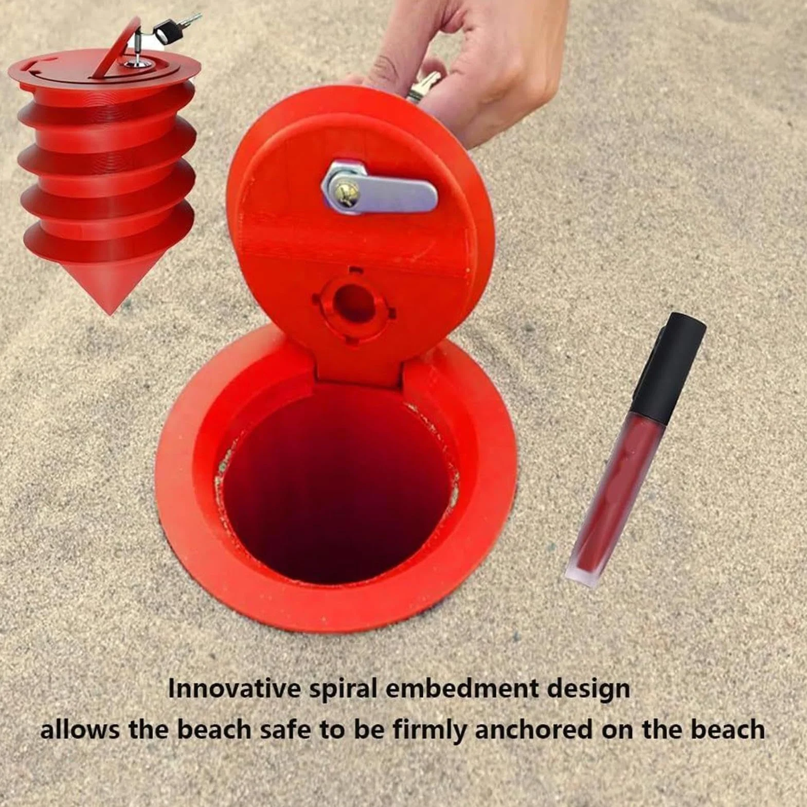 Coffre-fort portable plage étanche sable antivol argent voyage