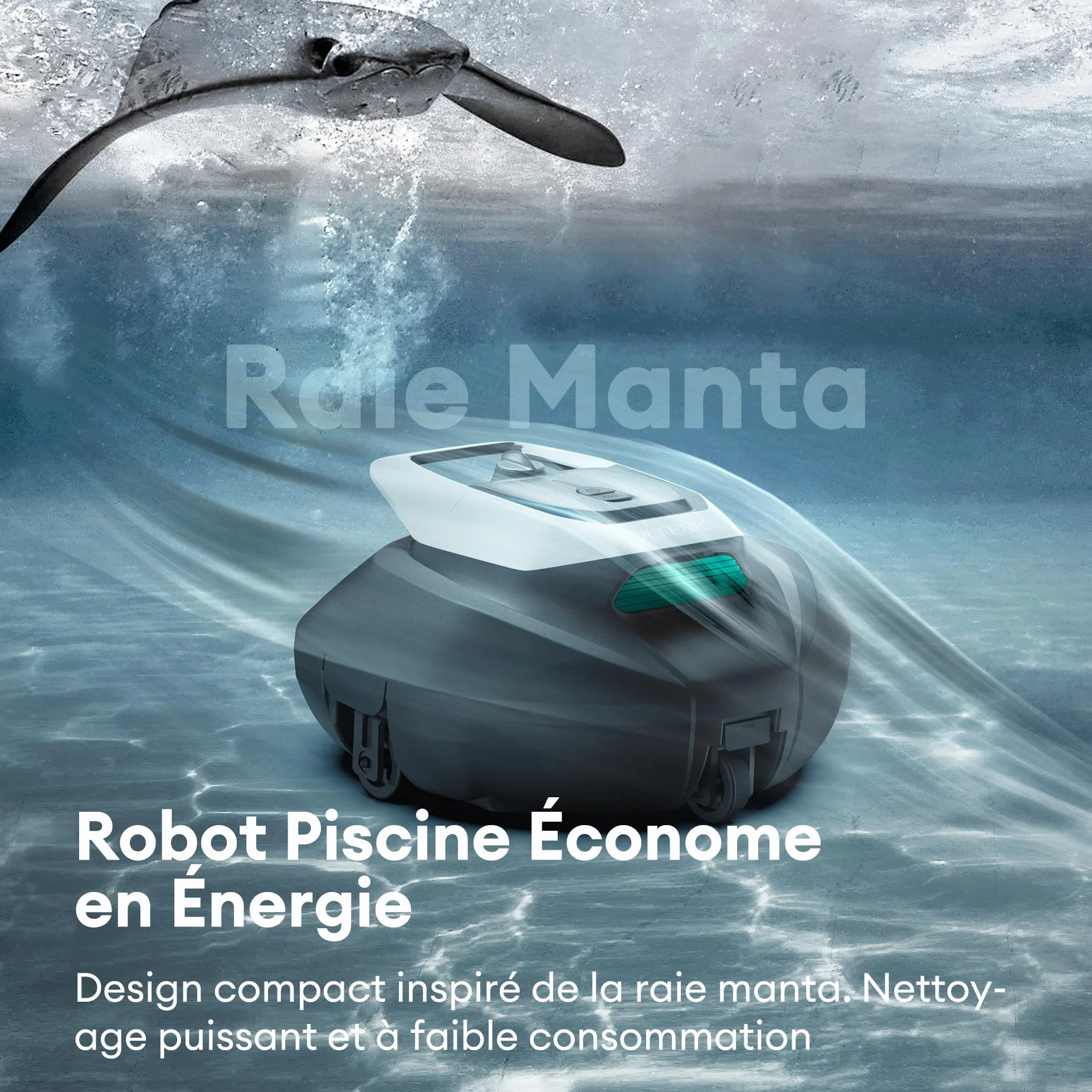 Ultenic Pooleco 10s Robot Piscine 80㎡ APP Contrôle Autonome 90min Nettoyage Fond Piscine Haute Aspiration