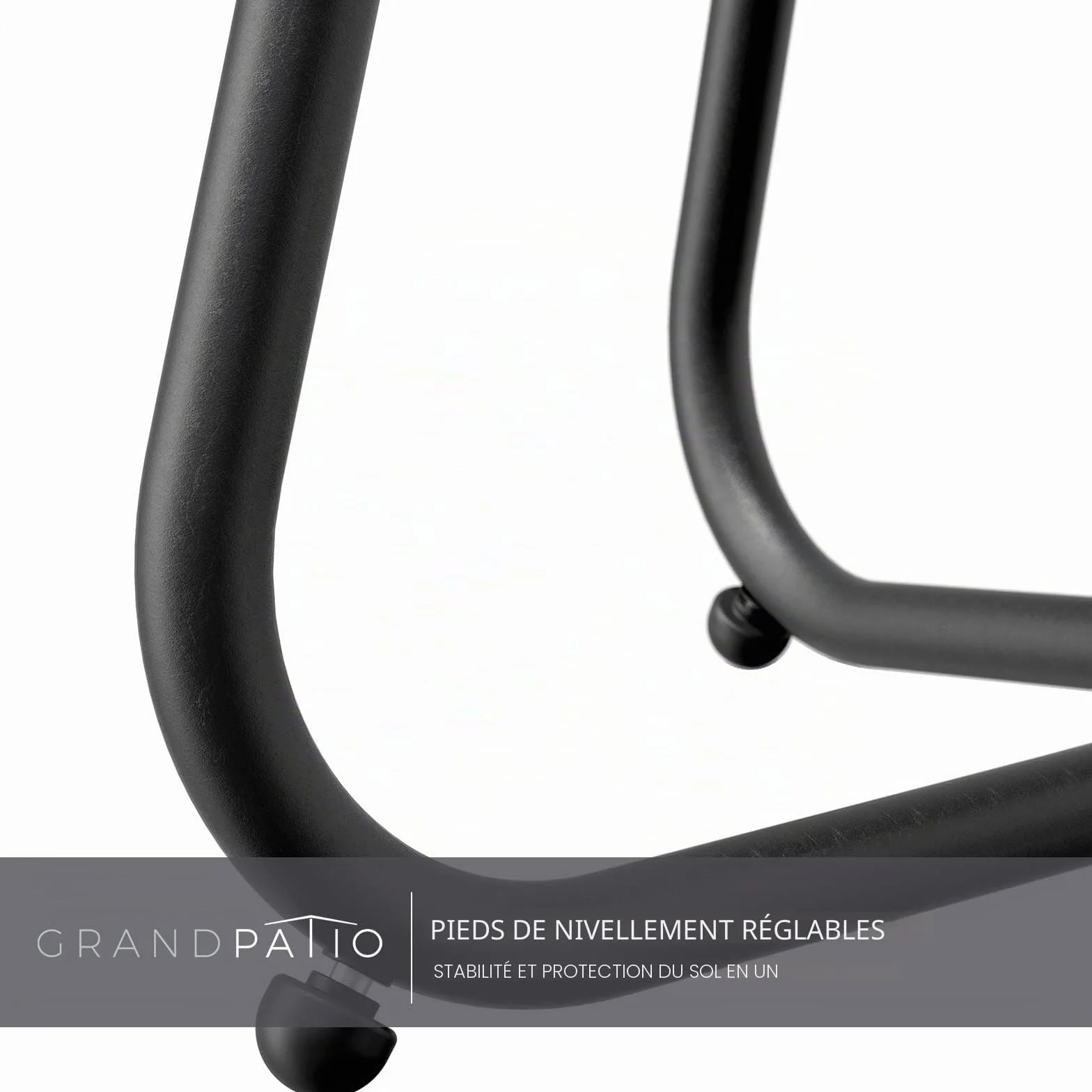 Grand patio Petit Table d'Appoint, Couleurs Variées, Café Table, Acier de Première Qualité, Poids Léger, Table Basse pour Bureau, Balcon, Cuisine et la Chambre (Noir)