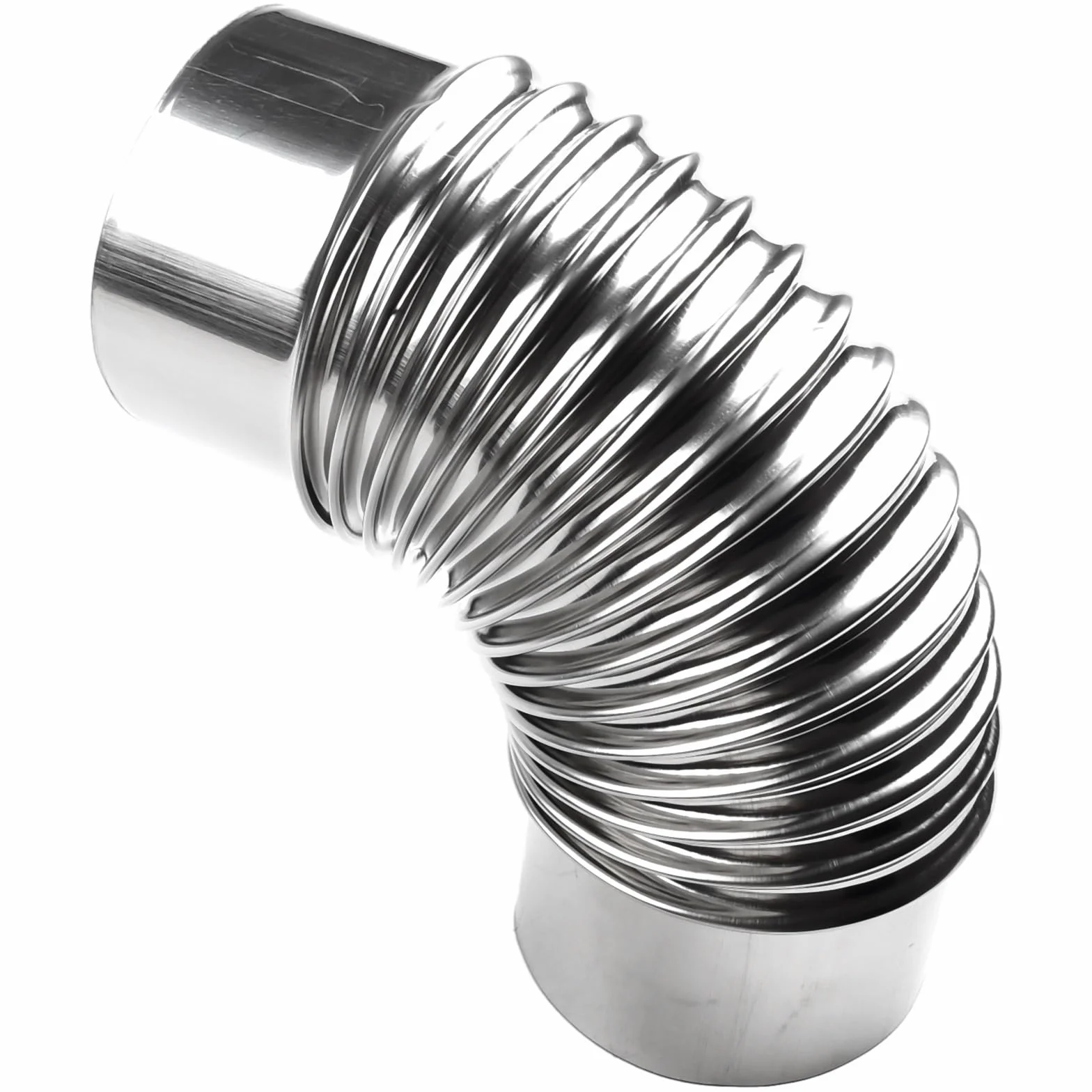 Tuyau coudé en acier inoxydable pour poêle et cheminée 100 mm