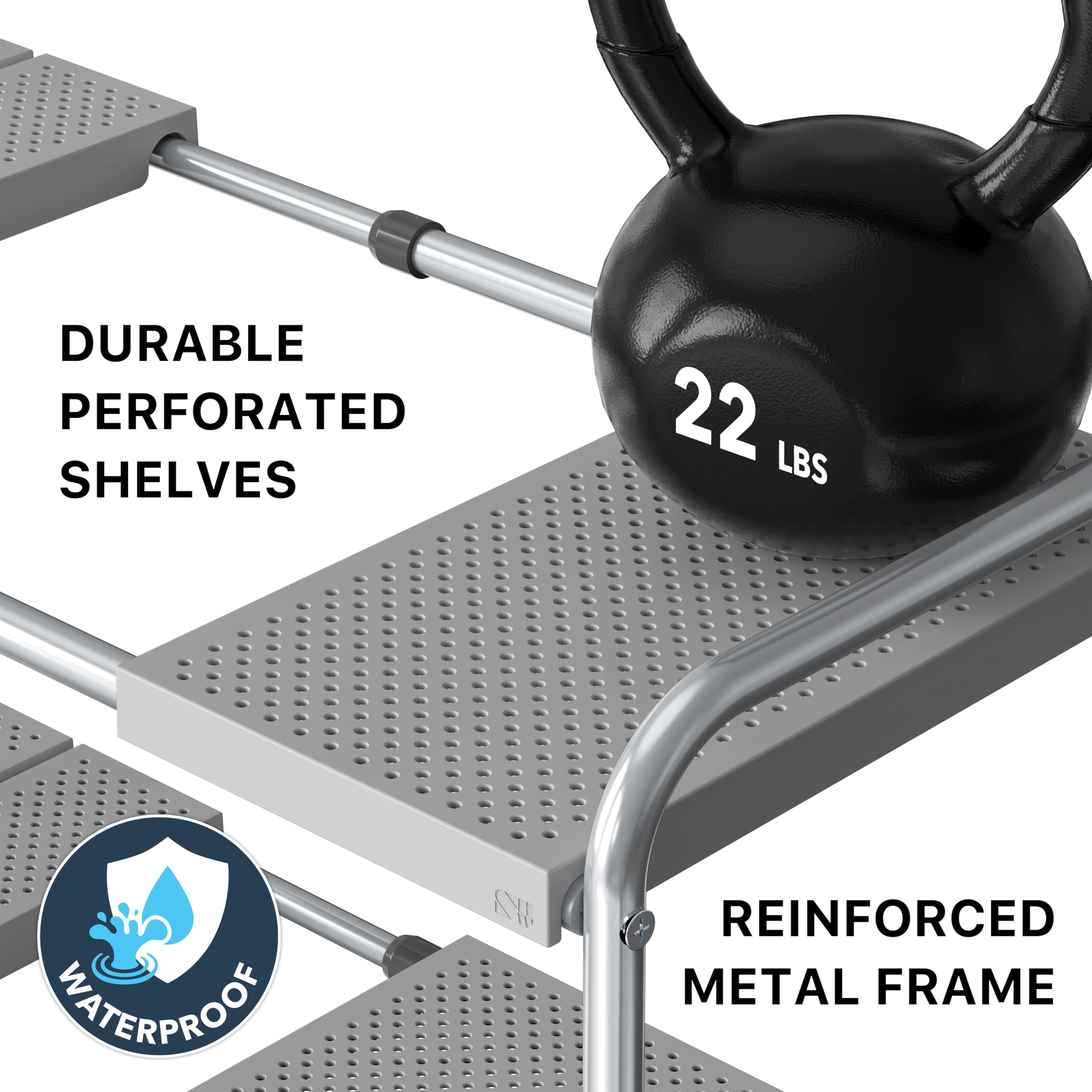 Under Sink Expandable Two-Tier Storage Rack, Silver