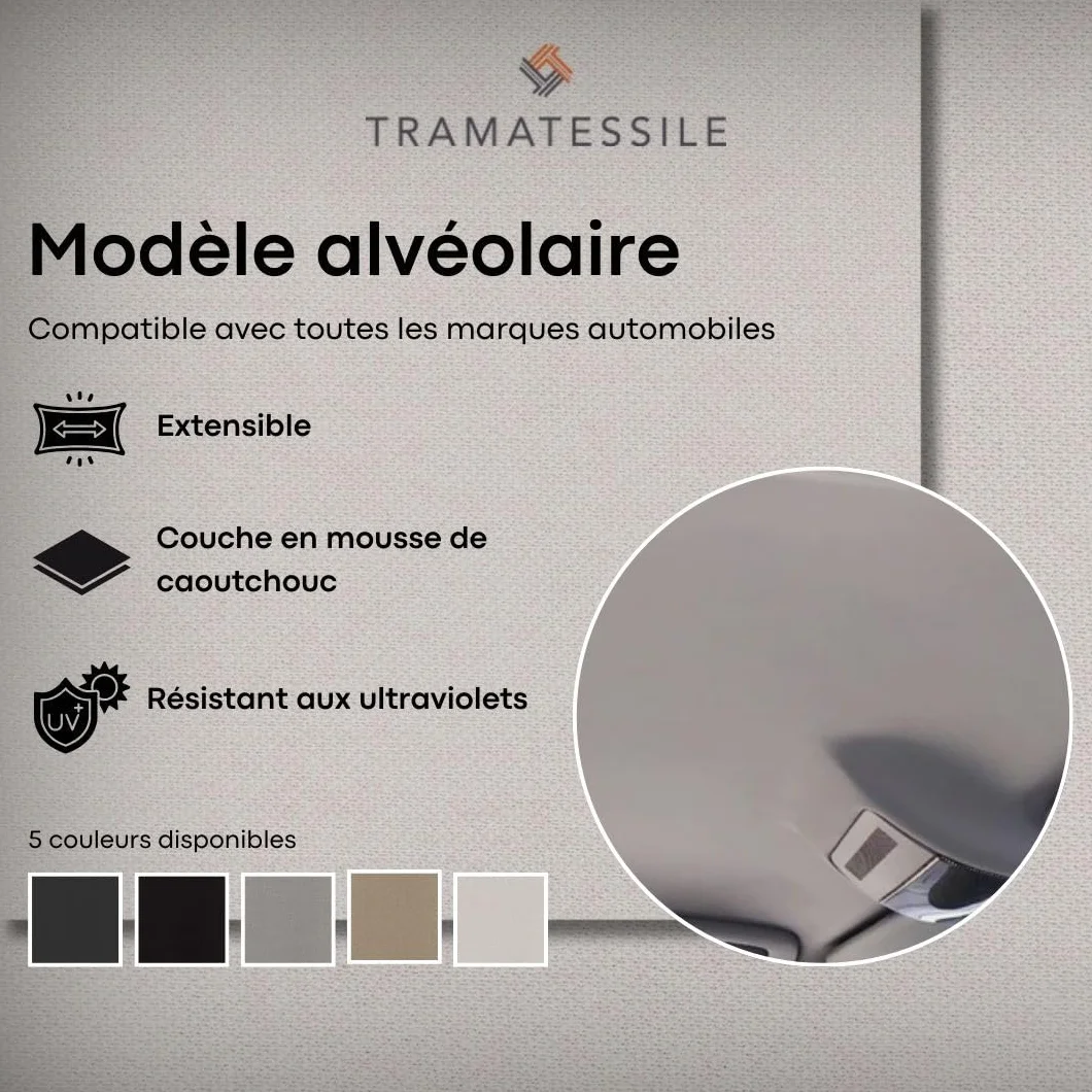 Kit Reparation Ciel de Toit Voiture avec Colle pour Tissu - Modele nid d'abeille - Personnalisez Couleur Taille Colle