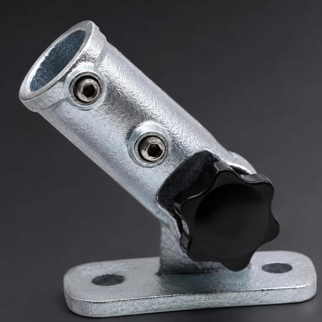 Murale tube fonte réglable, support tuyau galvanisé 25mm, pied ajustable 180° plomberie industrielle