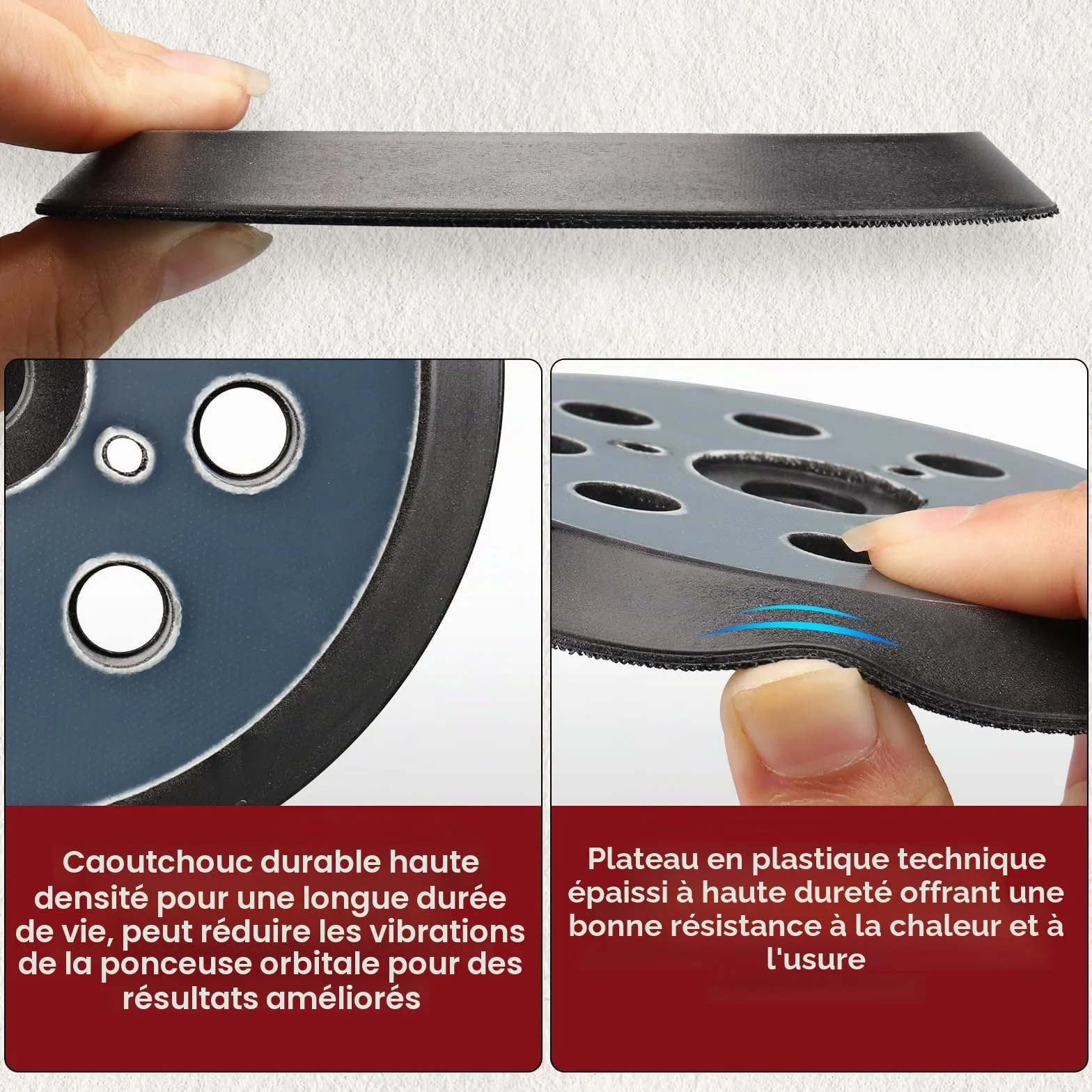 Makita Plateau de Ponçage 125mm 8 Trous Remplacement BO5021 BO5031 BO5041 BO5010 M9204