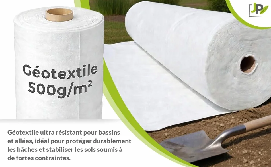 Jardiprotec Géotextile 500g/m² 2x23m 46m²
